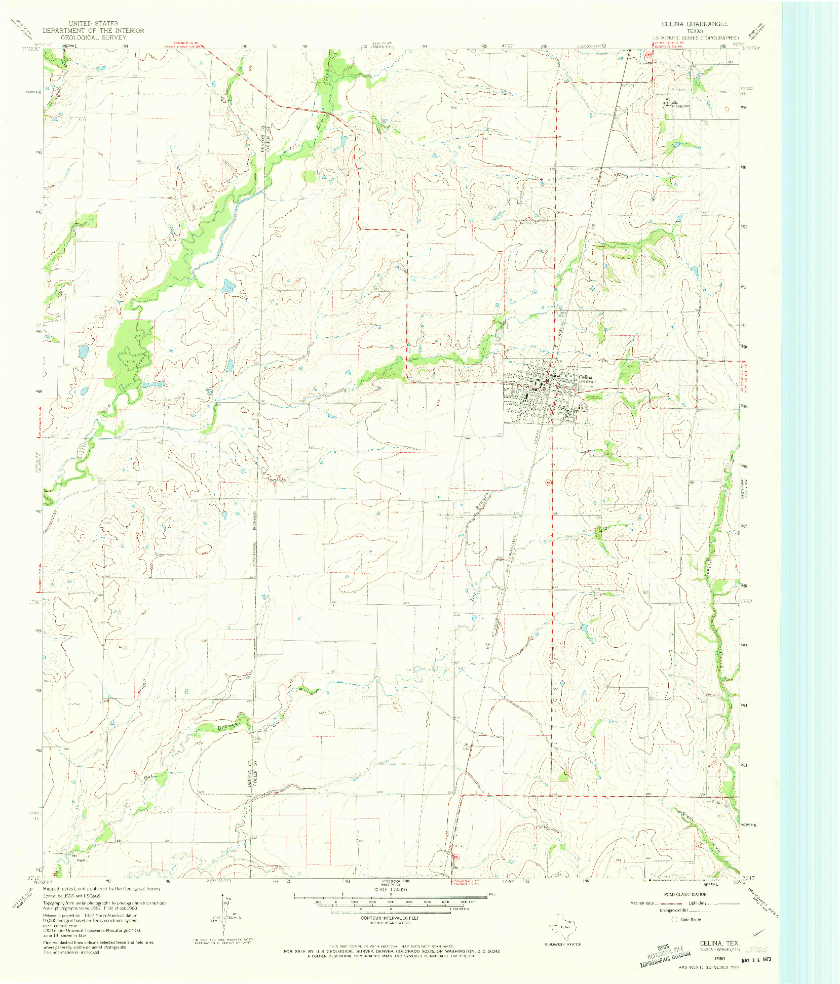 USGS 1:24000-SCALE QUADRANGLE FOR CELINA, TX 1960