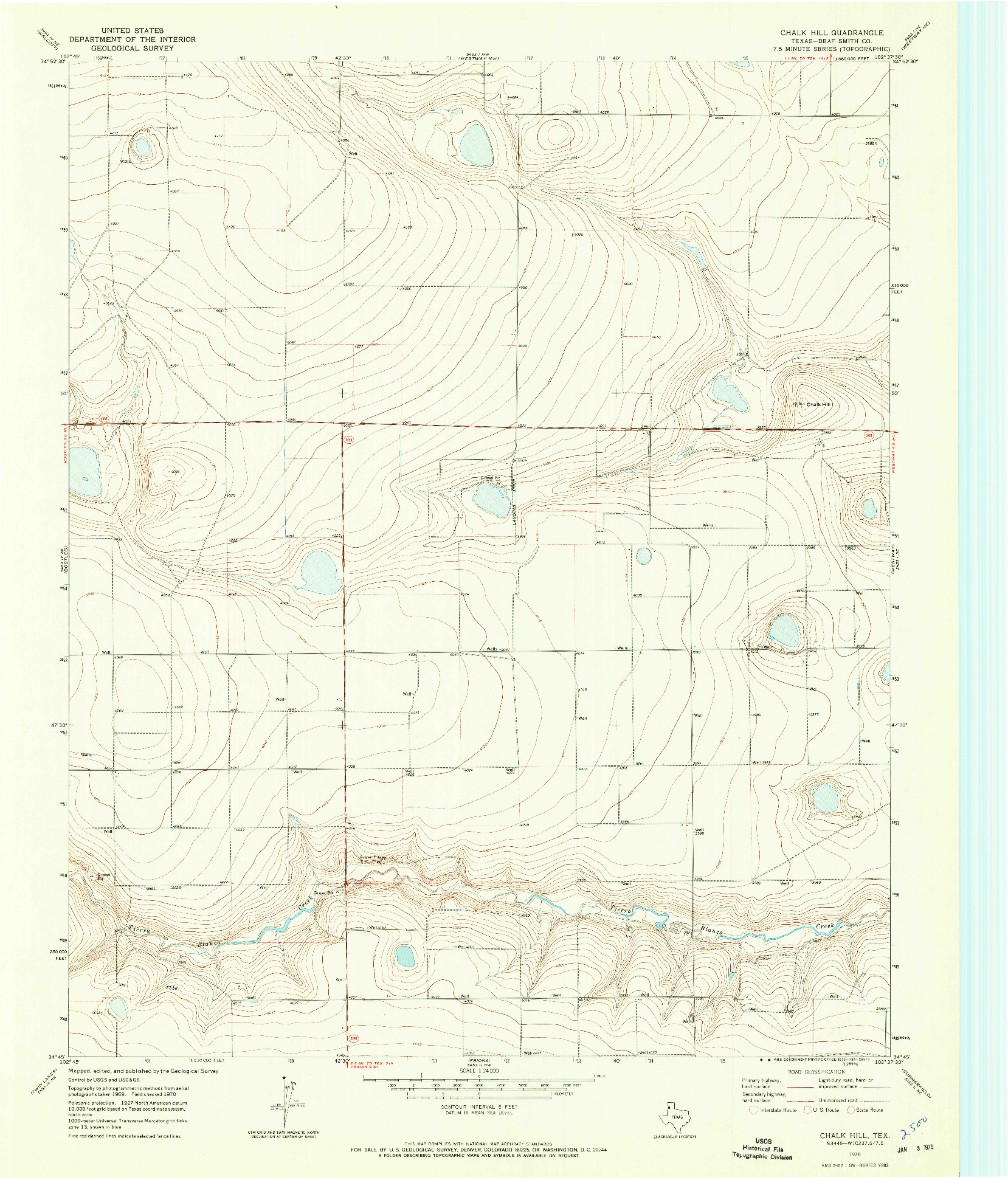 USGS 1:24000-SCALE QUADRANGLE FOR CHALK HILL, TX 1970