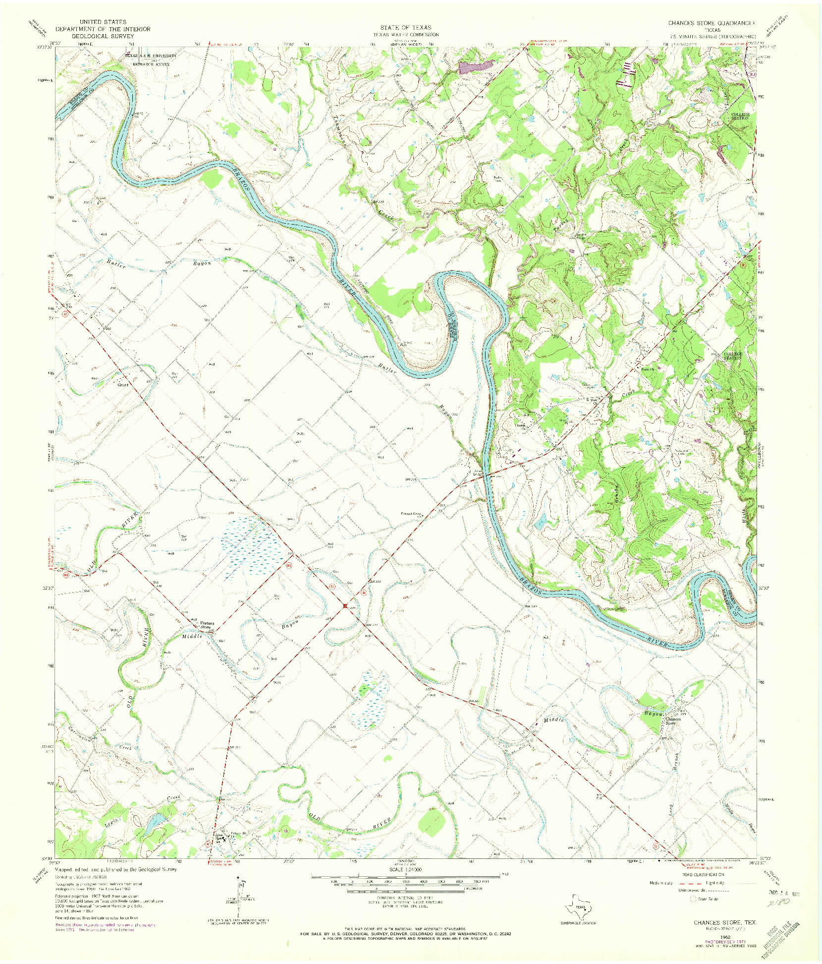 USGS 1:24000-SCALE QUADRANGLE FOR CHANCES STORE, TX 1962