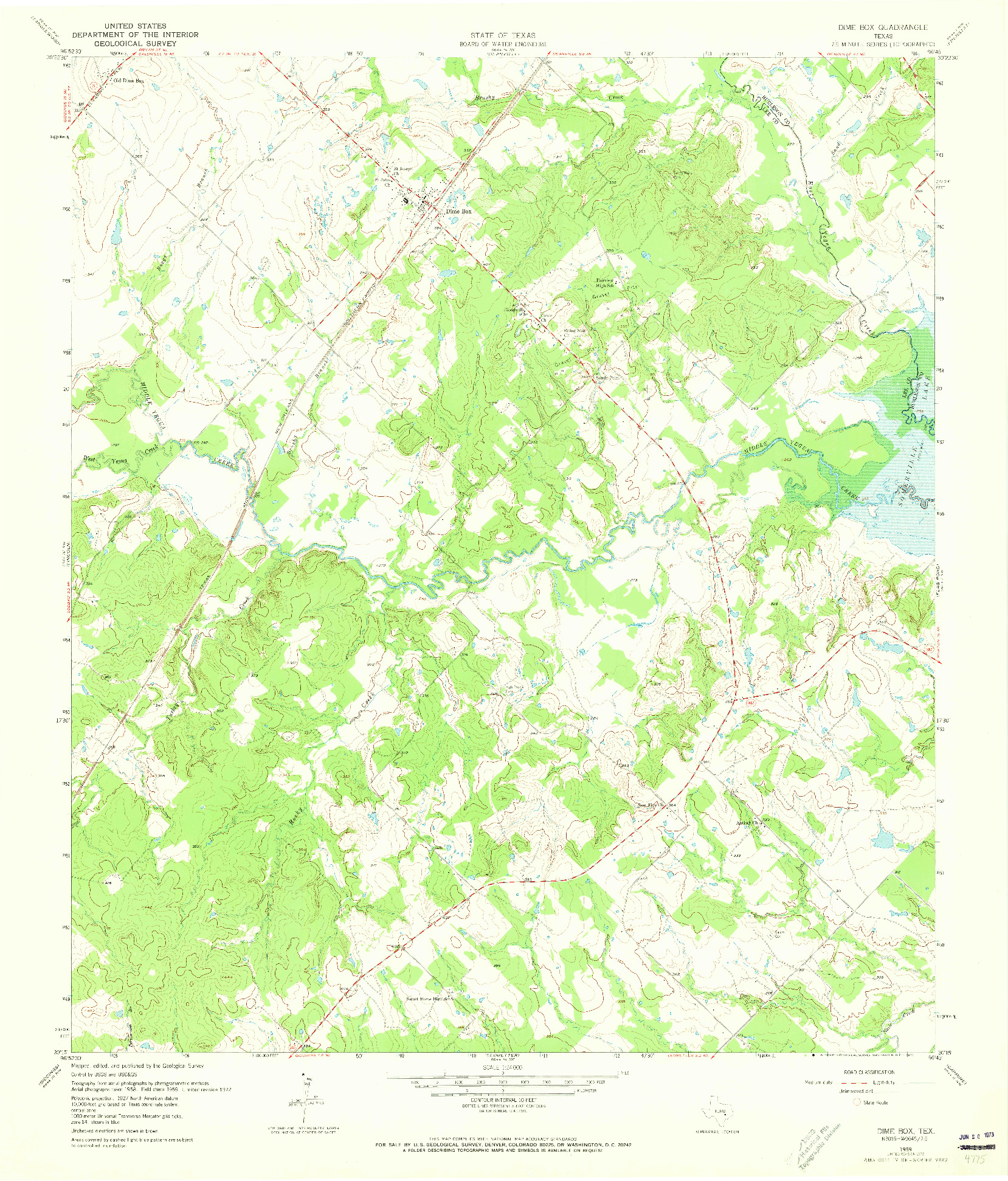 USGS 1:24000-SCALE QUADRANGLE FOR DIME BOX, TX 1959