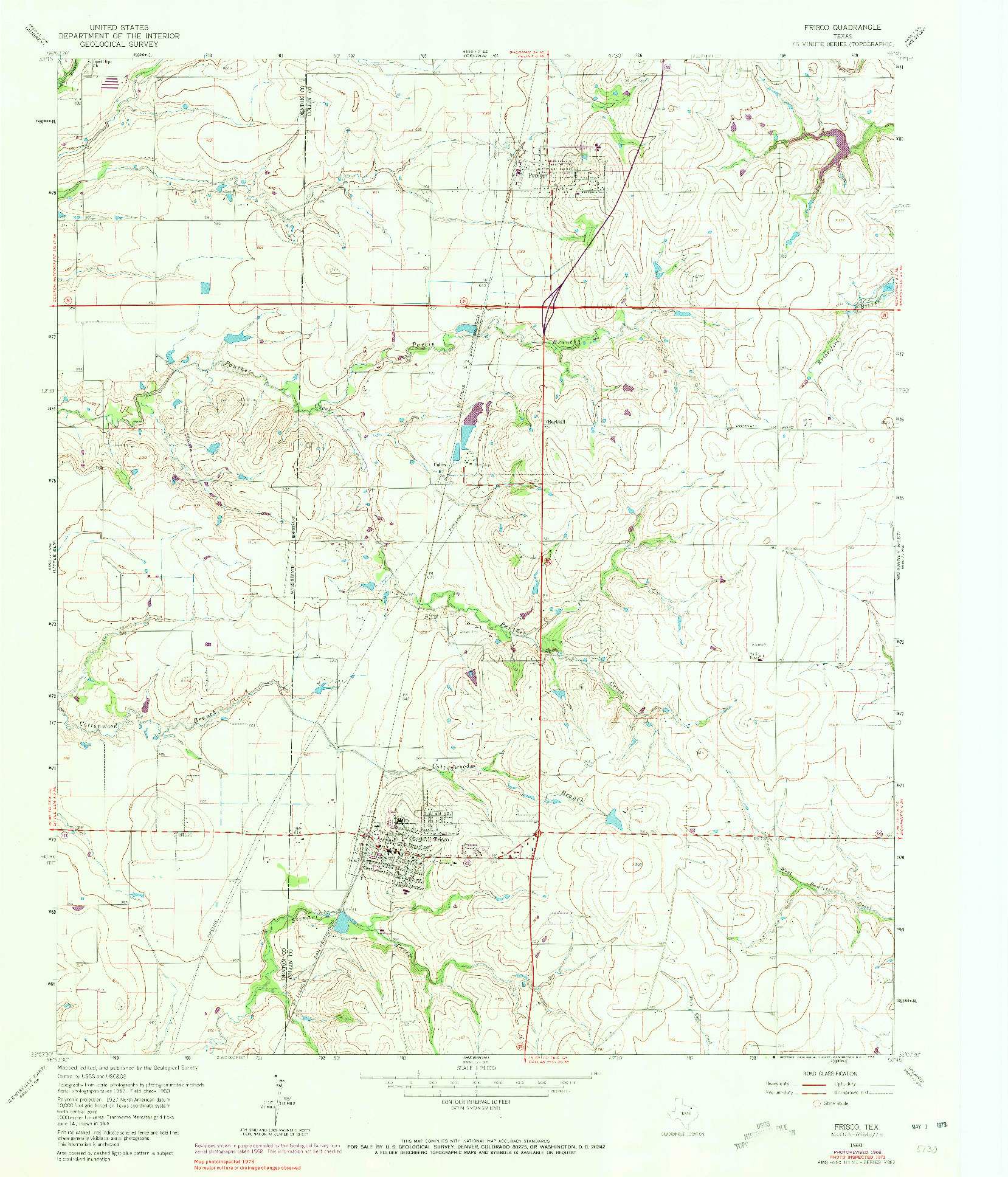 USGS 1:24000-SCALE QUADRANGLE FOR FRISCO, TX 1960