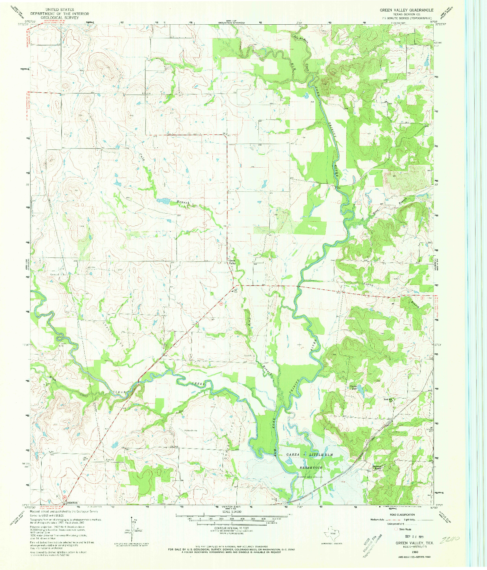 USGS 1:24000-SCALE QUADRANGLE FOR GREEN VALLEY, TX 1960