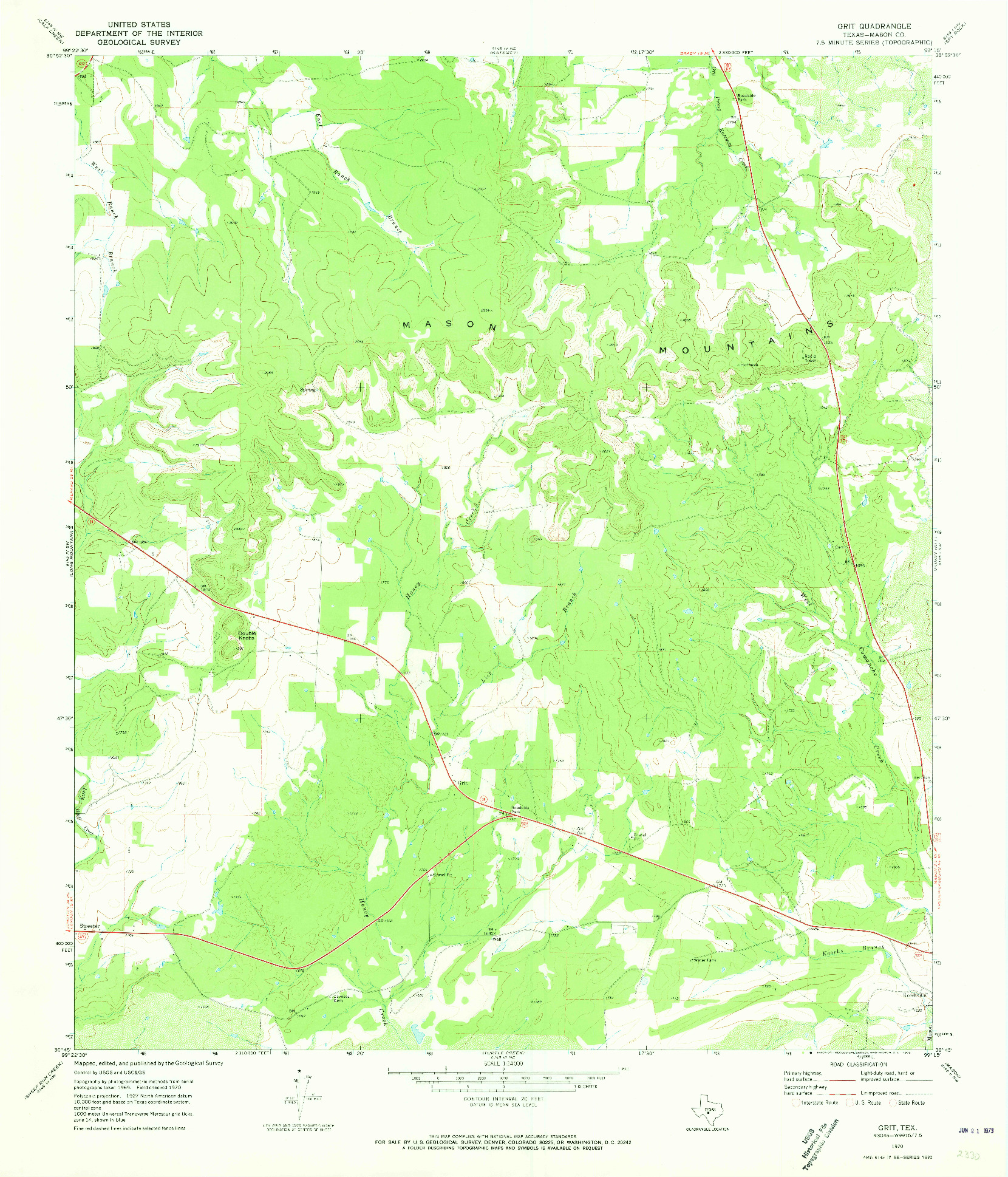 USGS 1:24000-SCALE QUADRANGLE FOR GRIT, TX 1970