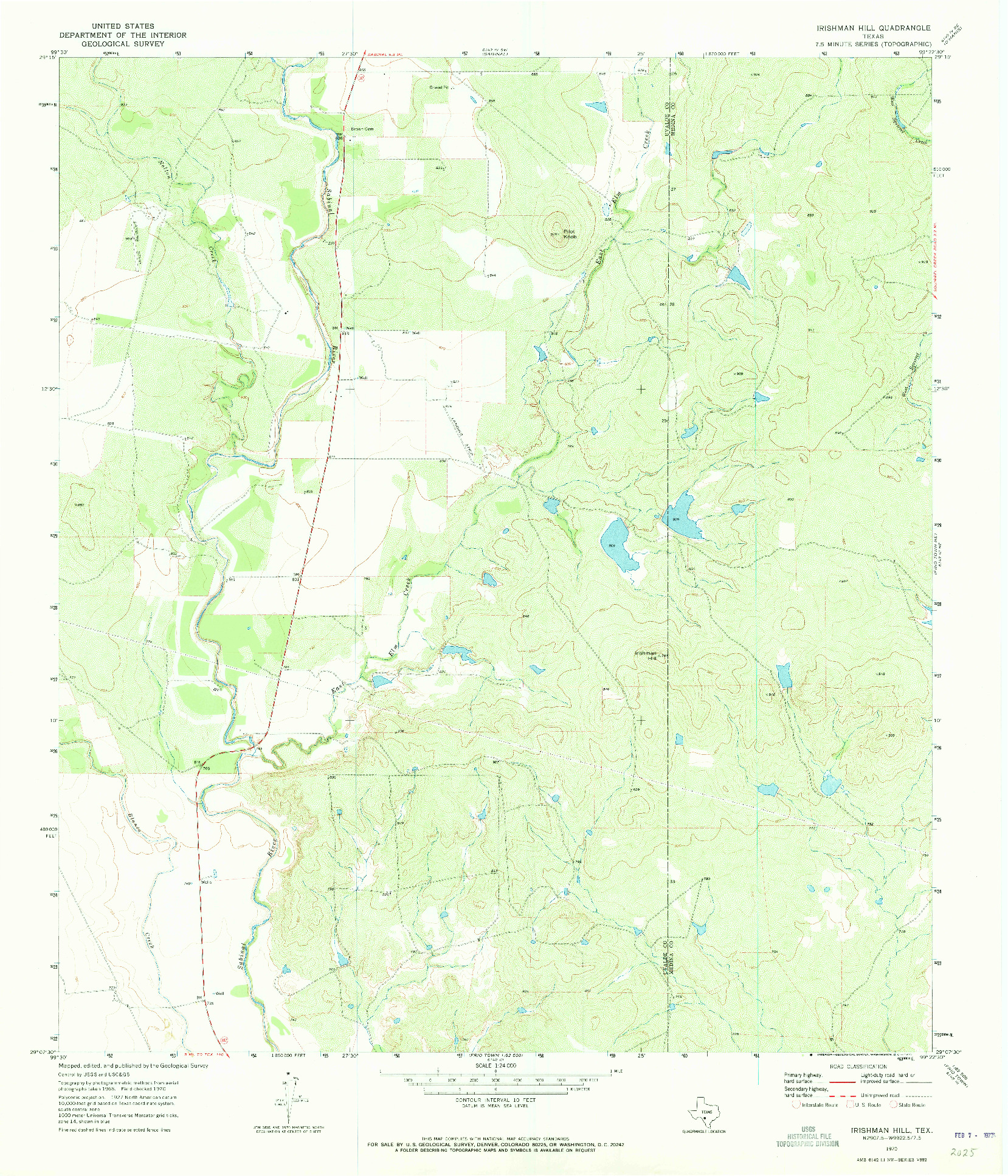 USGS 1:24000-SCALE QUADRANGLE FOR IRISHMAN HILL, TX 1970