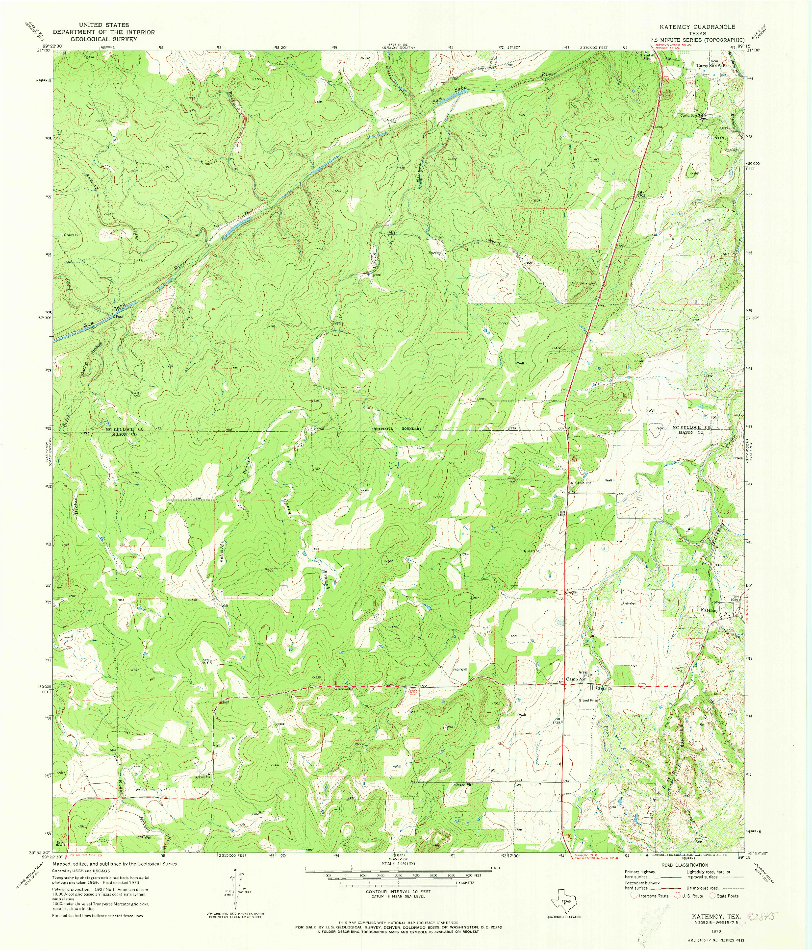 USGS 1:24000-SCALE QUADRANGLE FOR KATEMCY, TX 1970