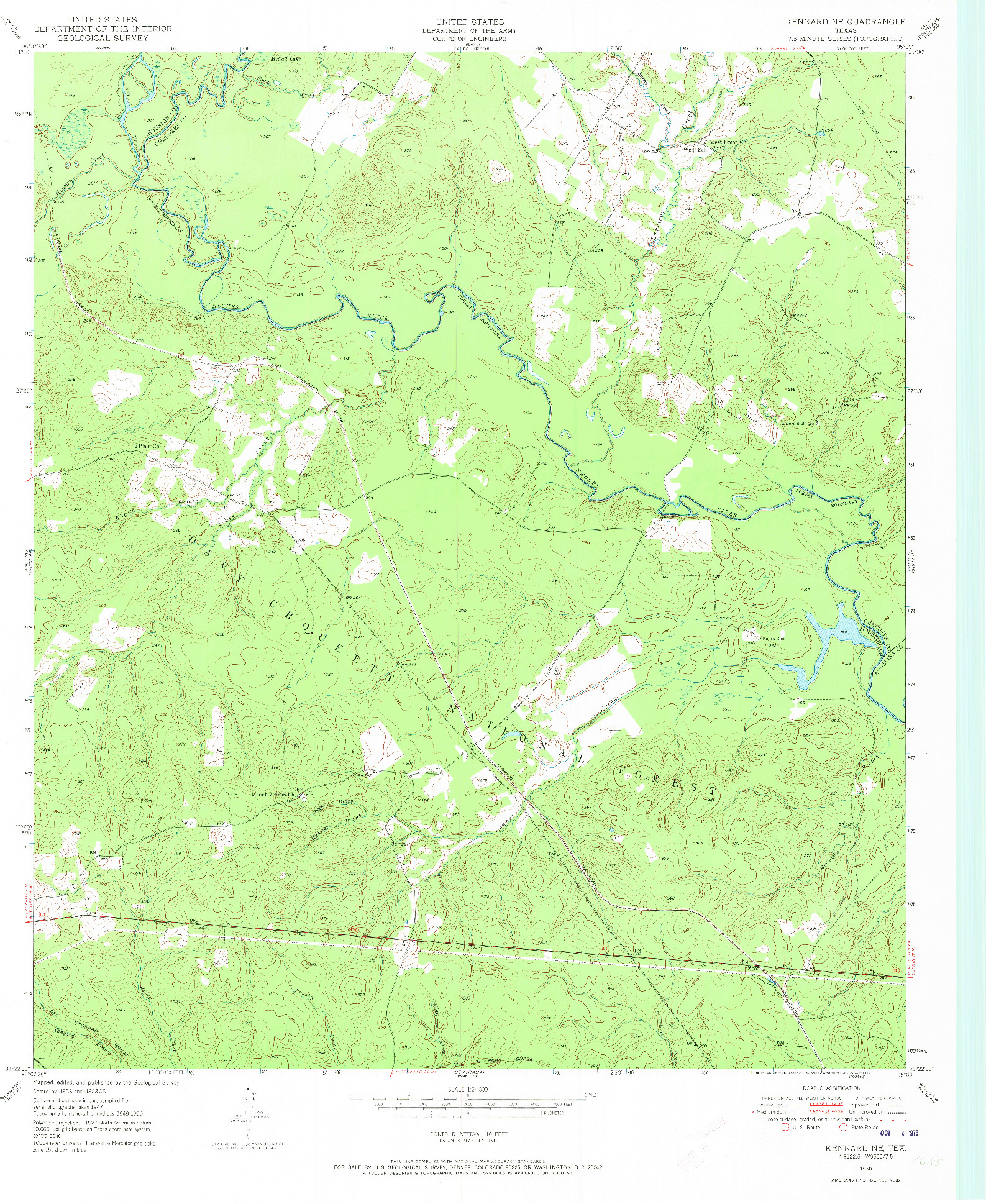 USGS 1:24000-SCALE QUADRANGLE FOR KENNARD NE, TX 1950