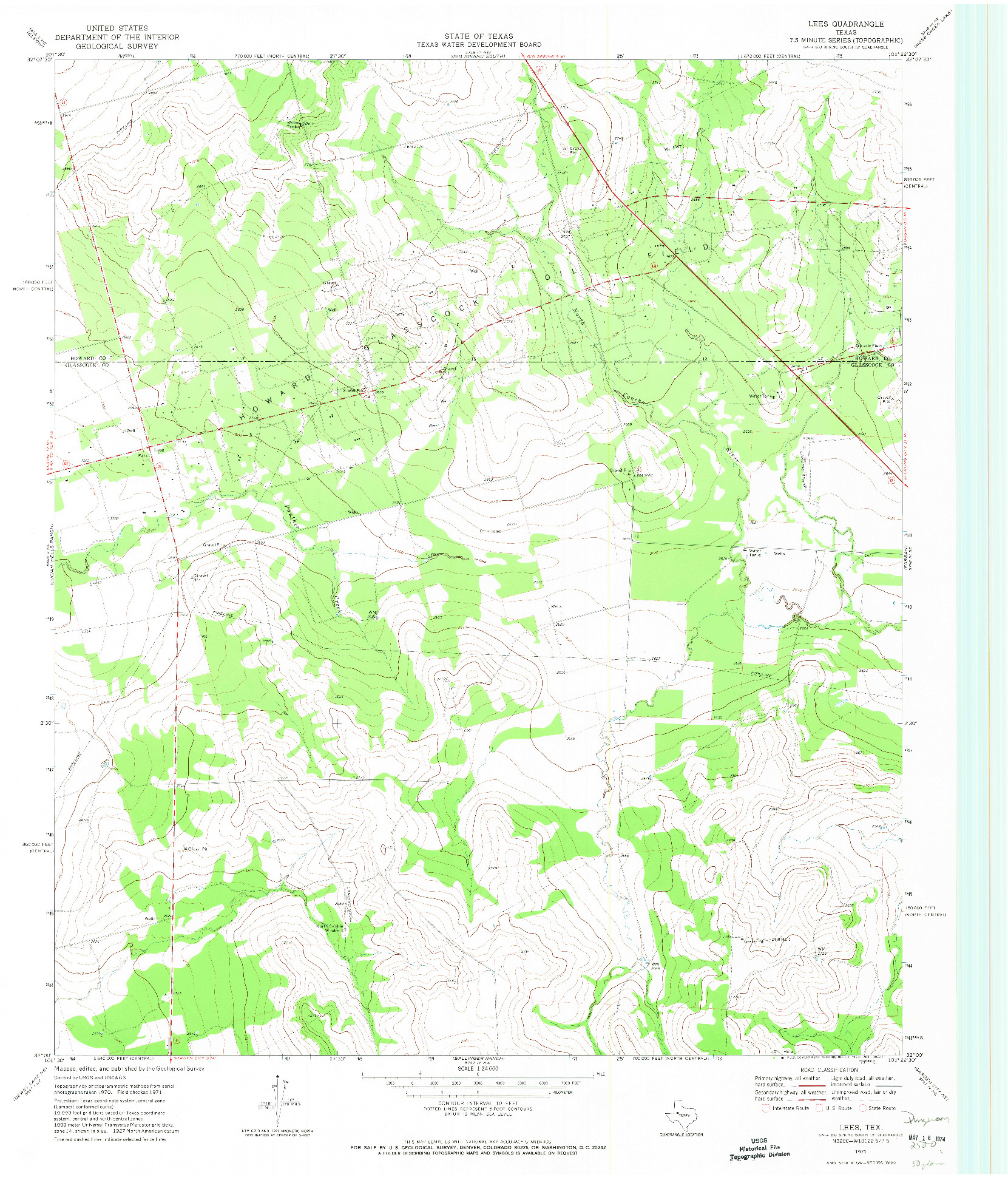 USGS 1:24000-SCALE QUADRANGLE FOR LEES, TX 1971