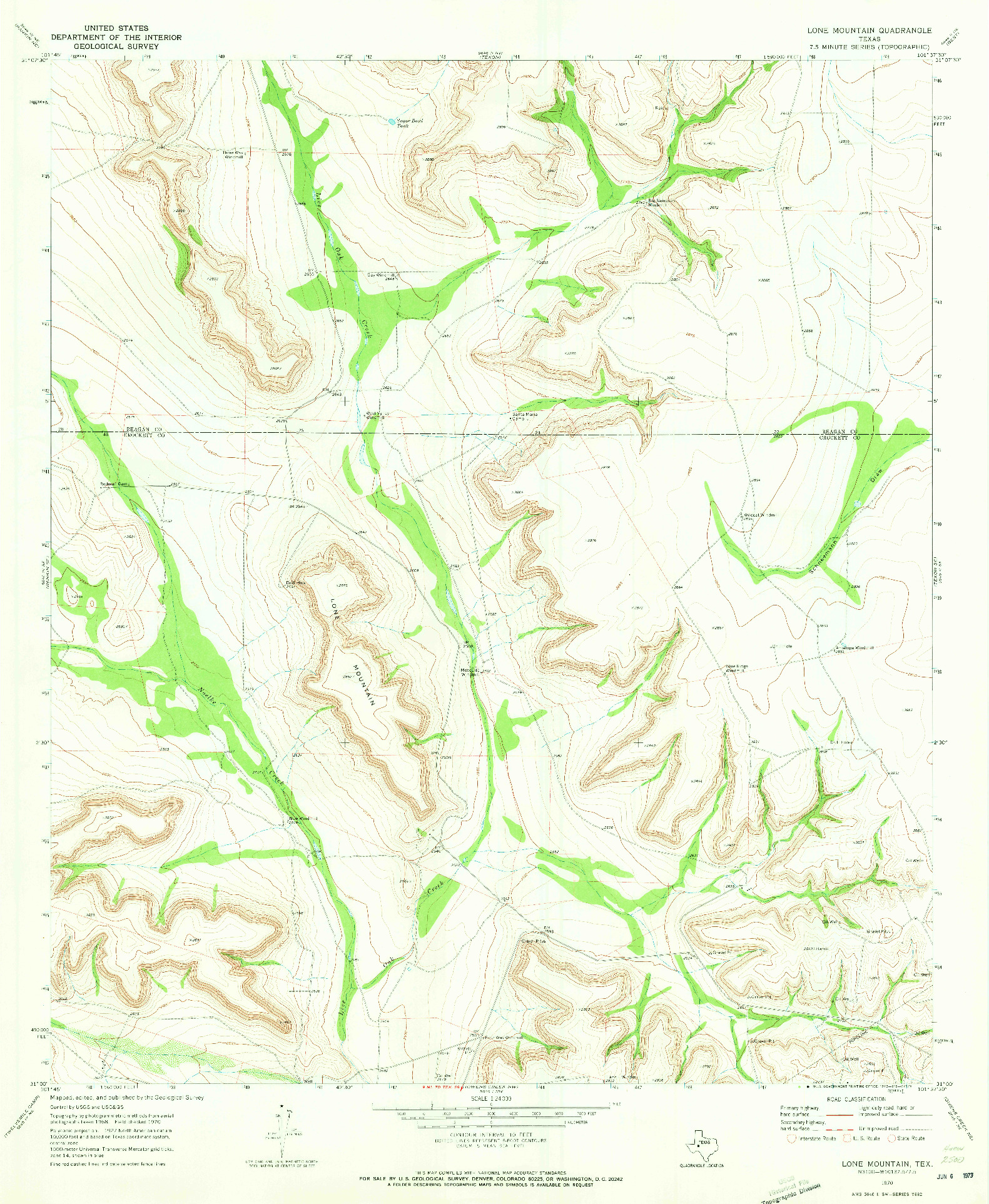 USGS 1:24000-SCALE QUADRANGLE FOR LONE MOUNTAIN, TX 1970