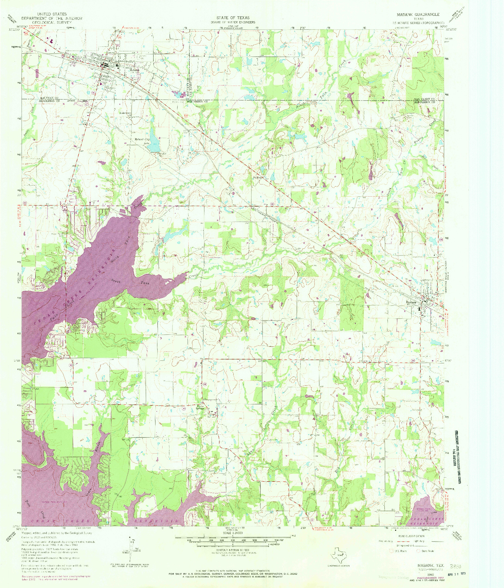 USGS 1:24000-SCALE QUADRANGLE FOR MABANK, TX 1960