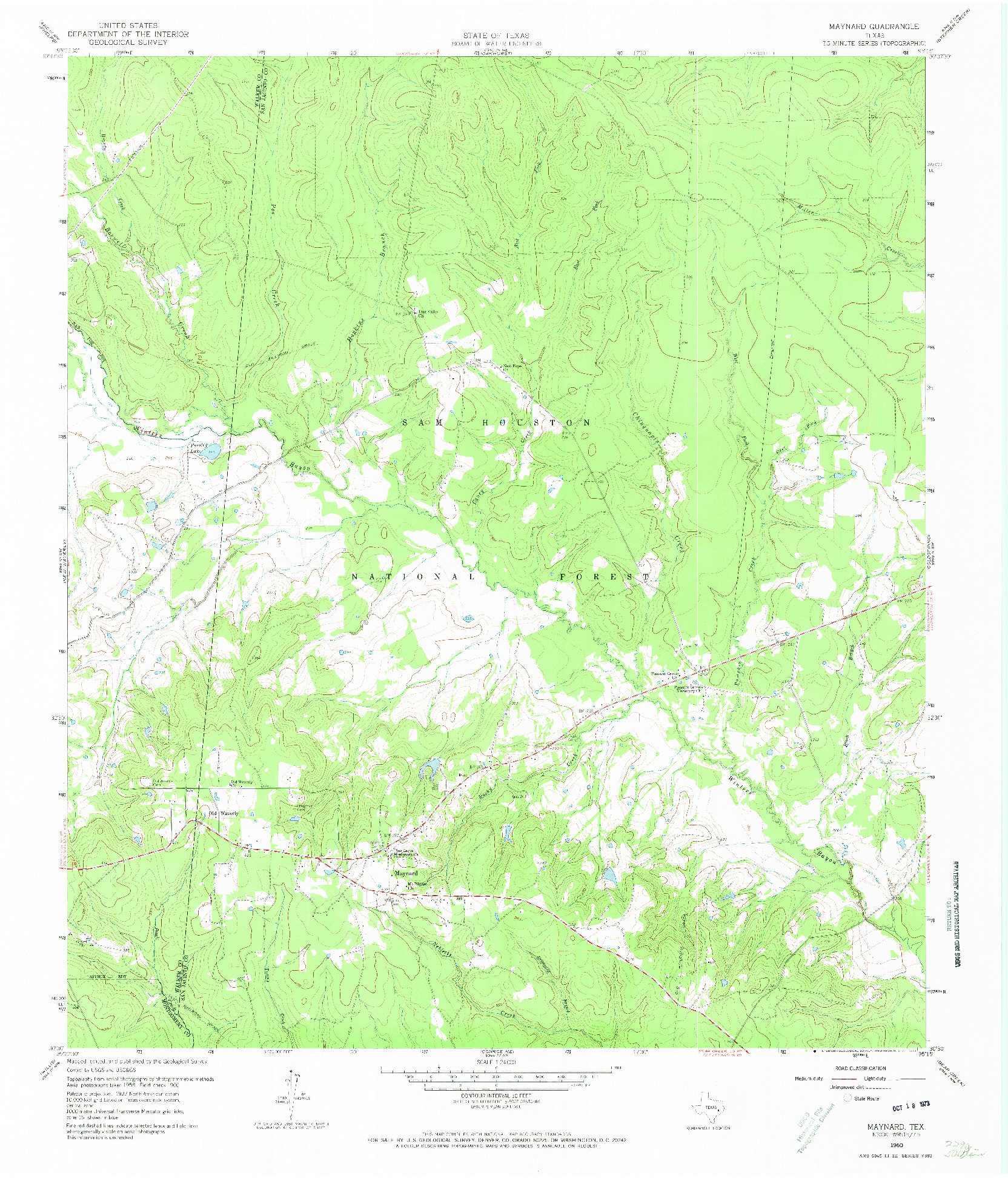 USGS 1:24000-SCALE QUADRANGLE FOR MAYNARD, TX 1960