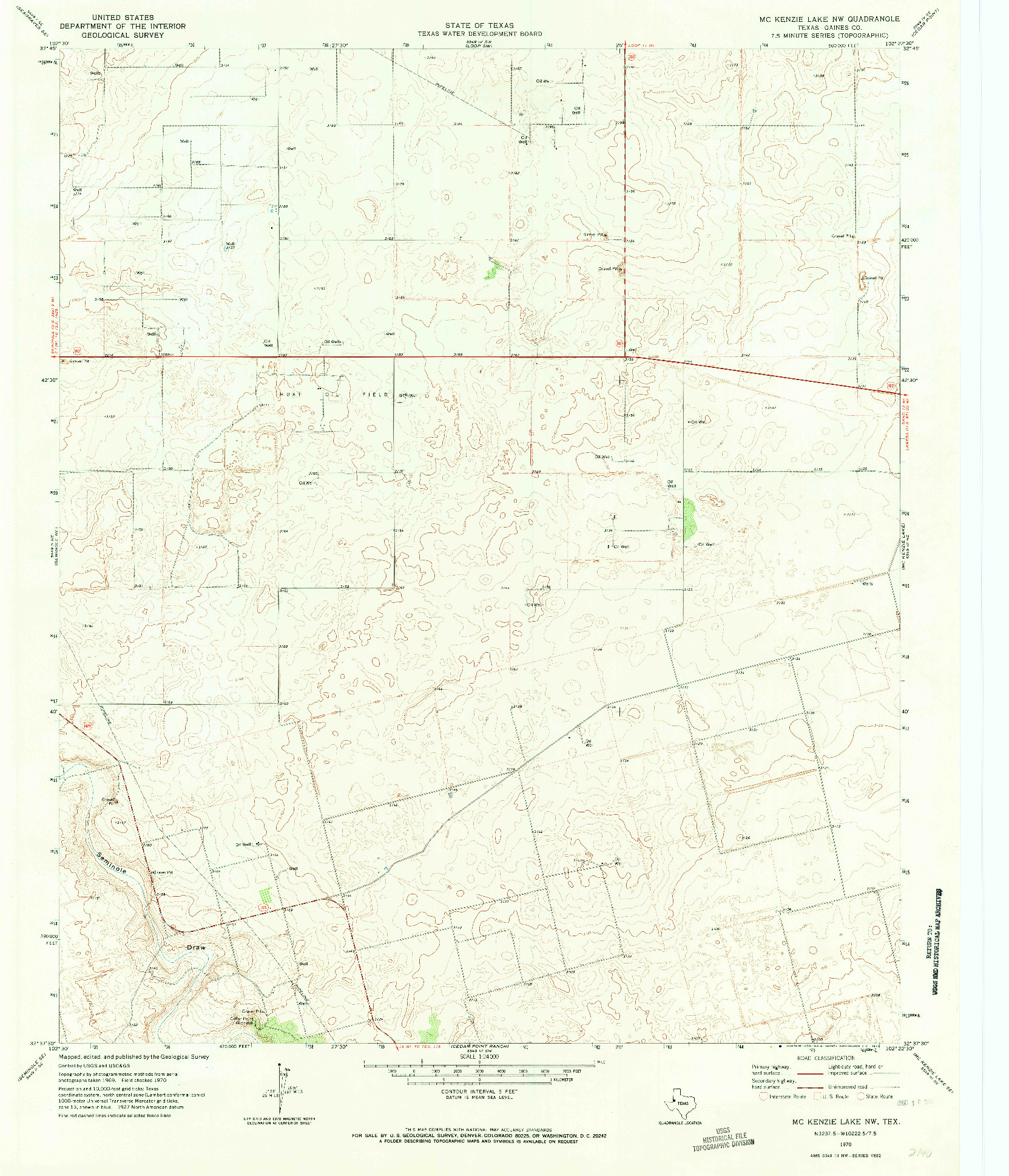 USGS 1:24000-SCALE QUADRANGLE FOR MCKENZIE LAKE NW, TX 1970