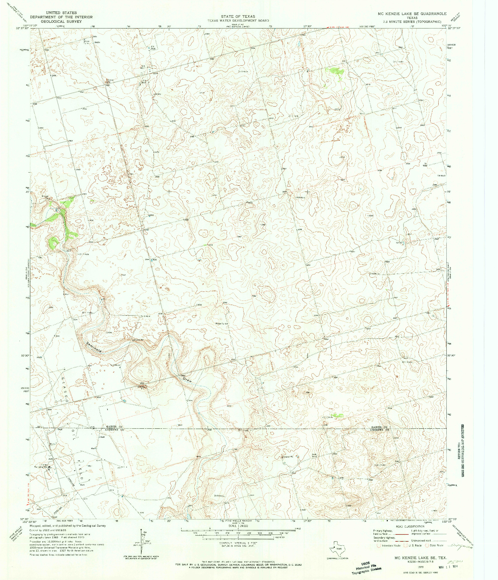 USGS 1:24000-SCALE QUADRANGLE FOR MCKENZIE LAKE SE, TX 1970