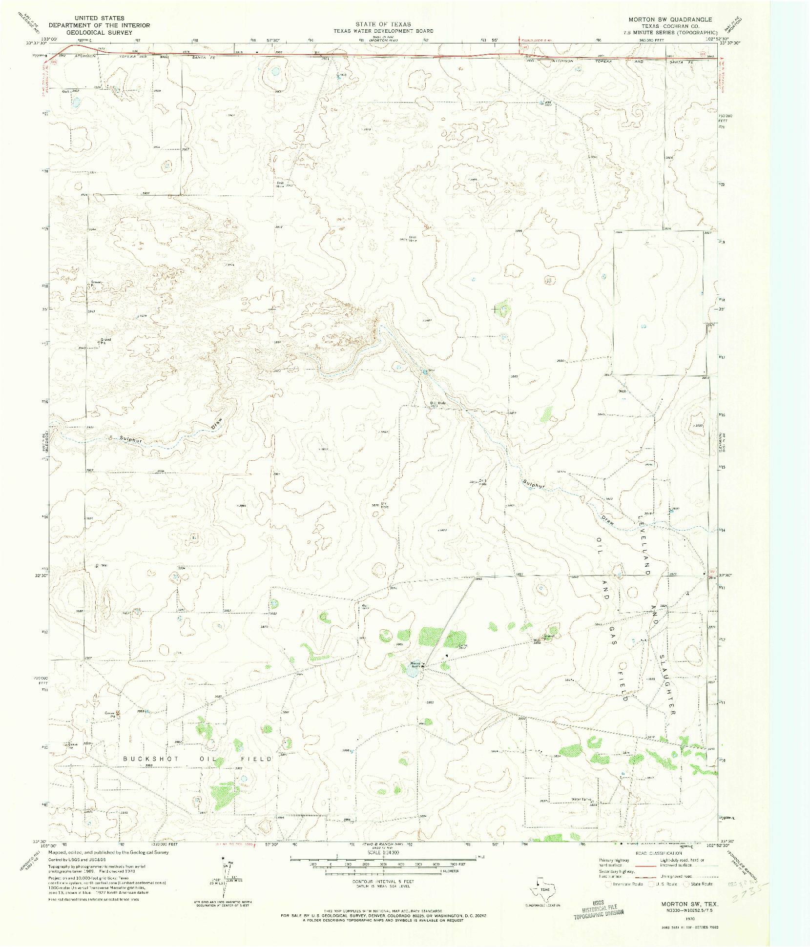 USGS 1:24000-SCALE QUADRANGLE FOR MORTON SW, TX 1970