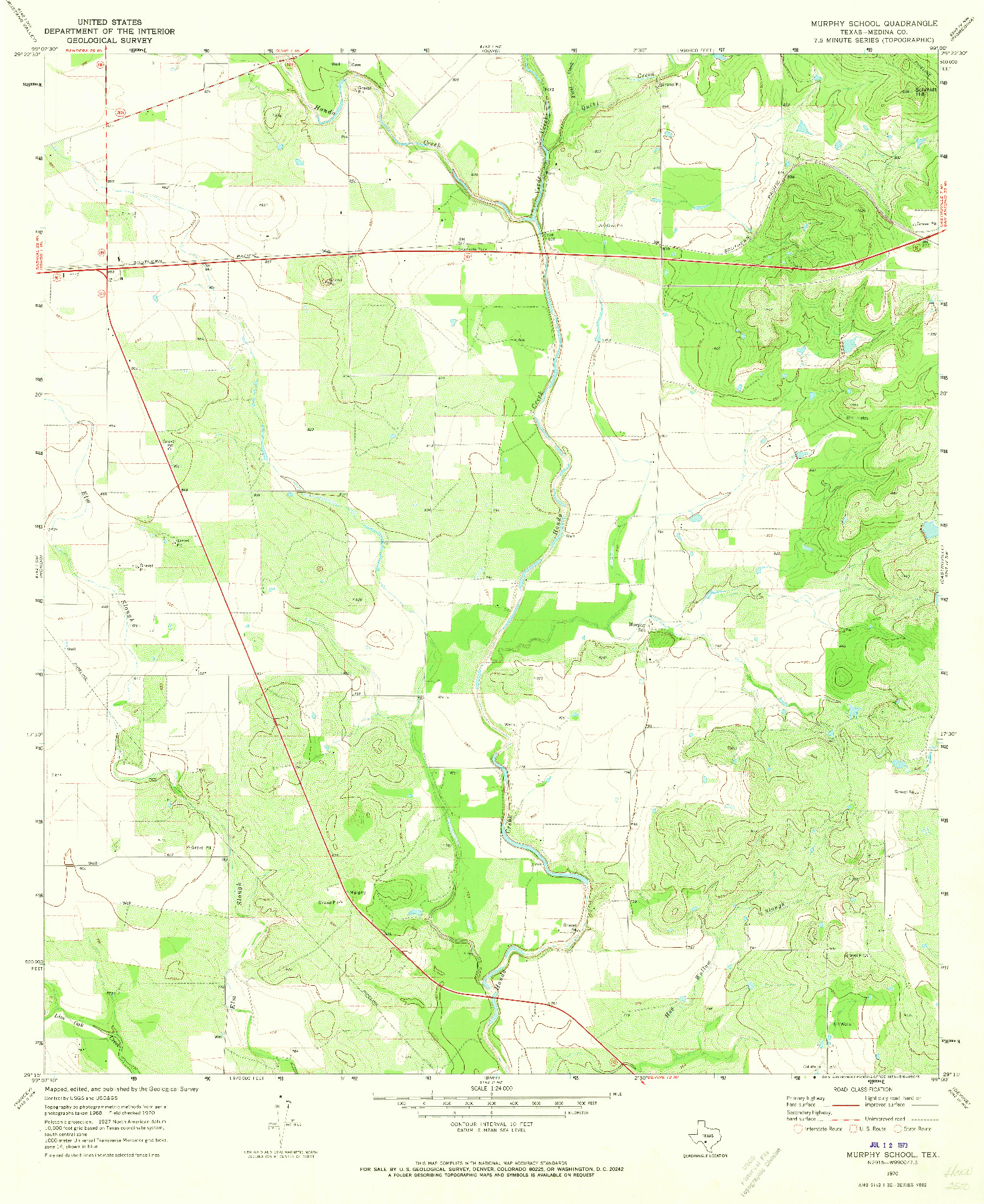 USGS 1:24000-SCALE QUADRANGLE FOR MURPHY SCHOOL, TX 1970