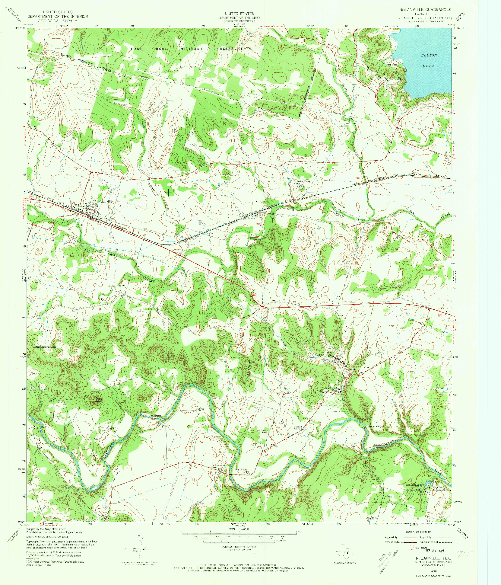 USGS 1:24000-SCALE QUADRANGLE FOR NOLANVILLE, TX 1958