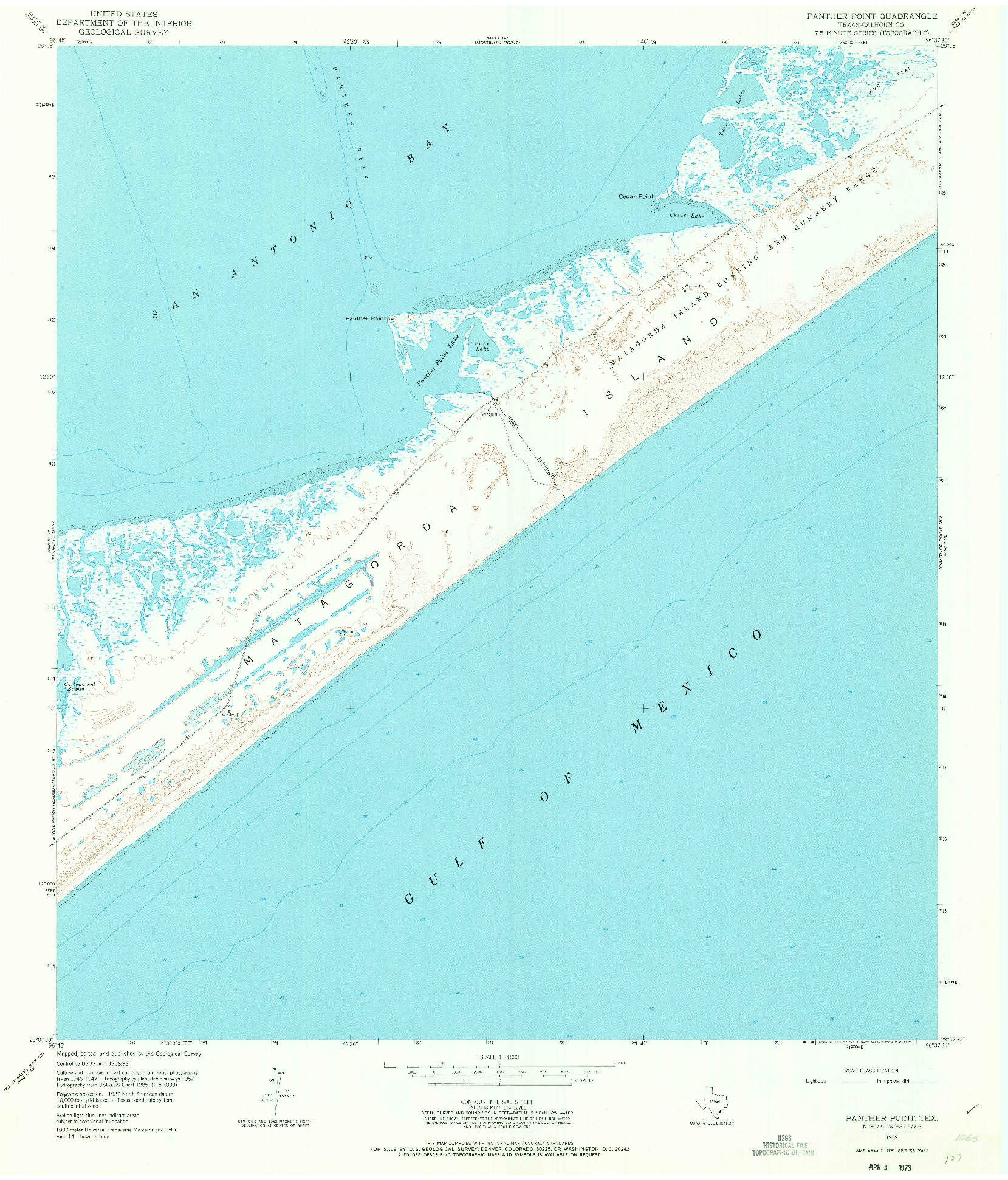 USGS 1:24000-SCALE QUADRANGLE FOR PANTHER POINT, TX 1952