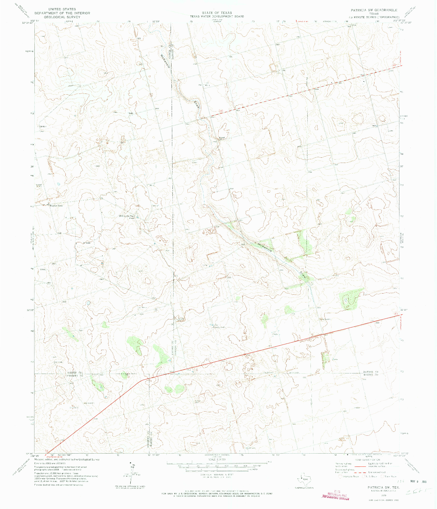USGS 1:24000-SCALE QUADRANGLE FOR PATRICIA SW, TX 1970