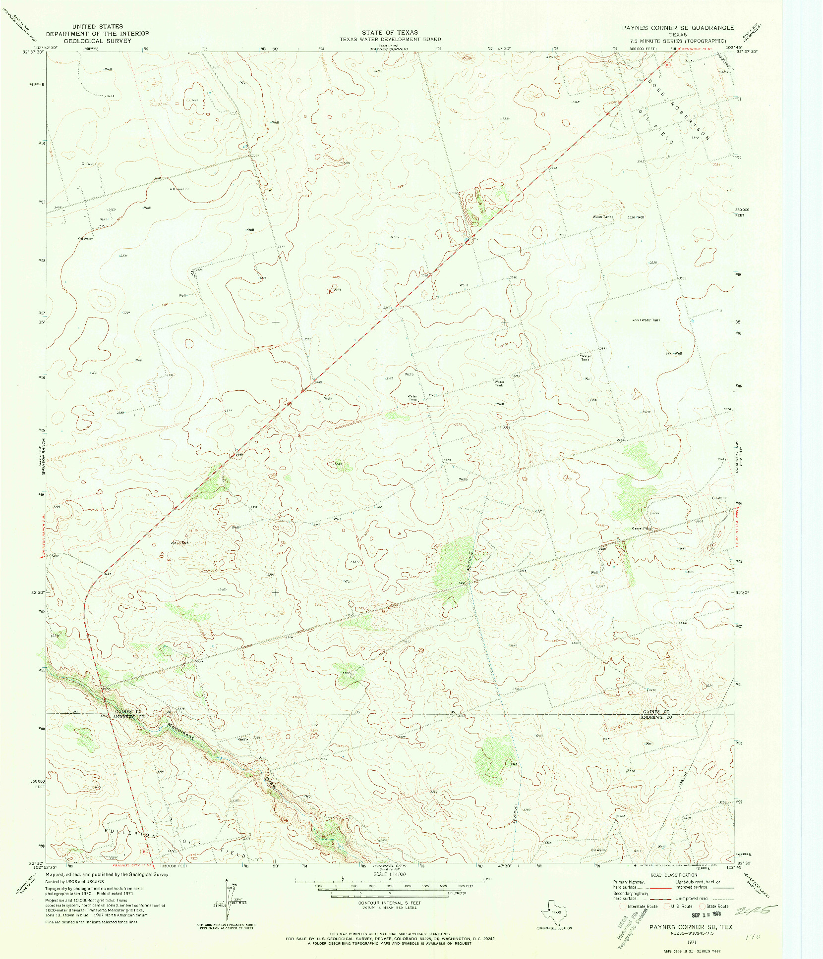 USGS 1:24000-SCALE QUADRANGLE FOR PAYNES CORNER SE, TX 1971
