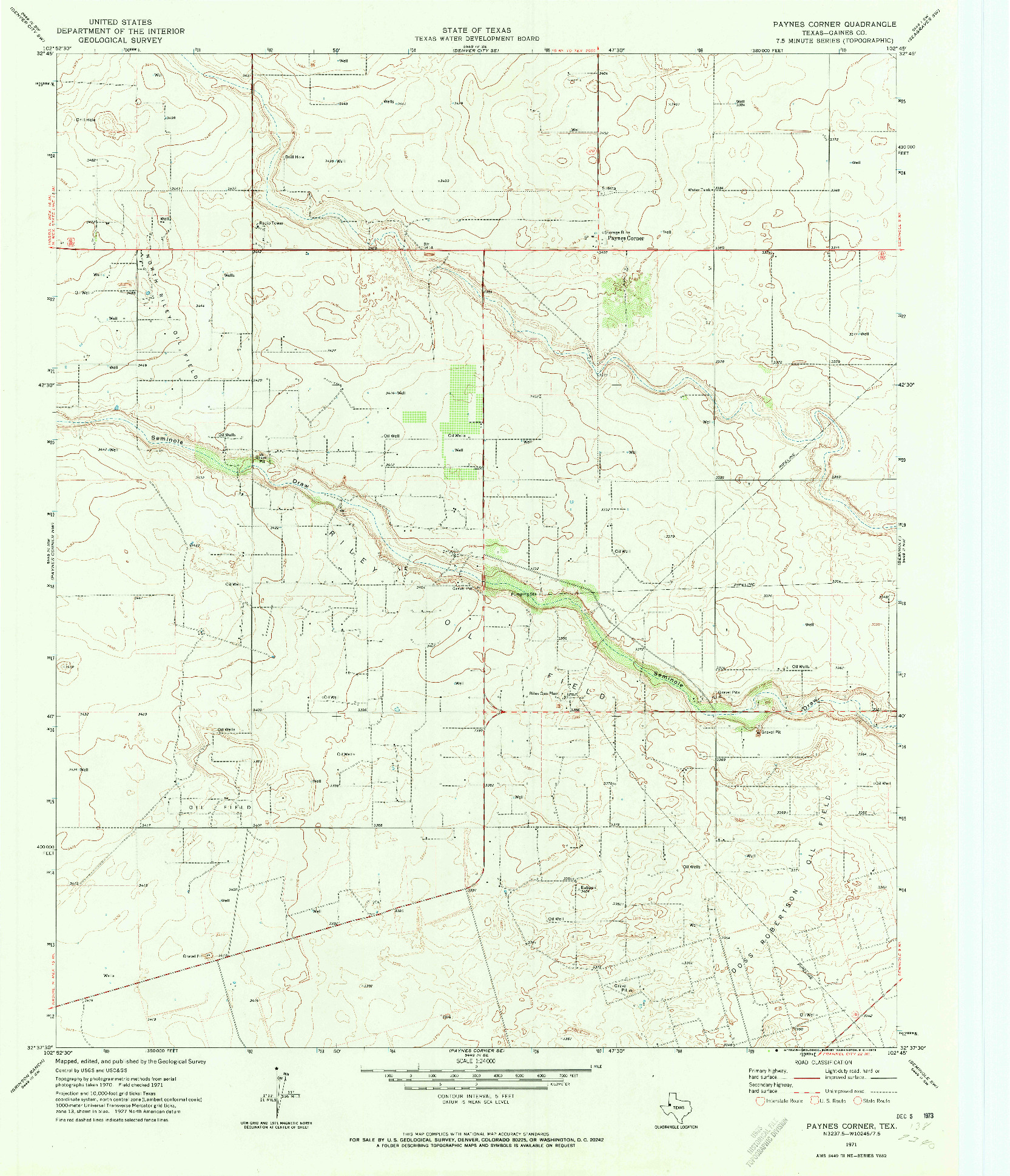 USGS 1:24000-SCALE QUADRANGLE FOR PAYNES CORNER, TX 1971