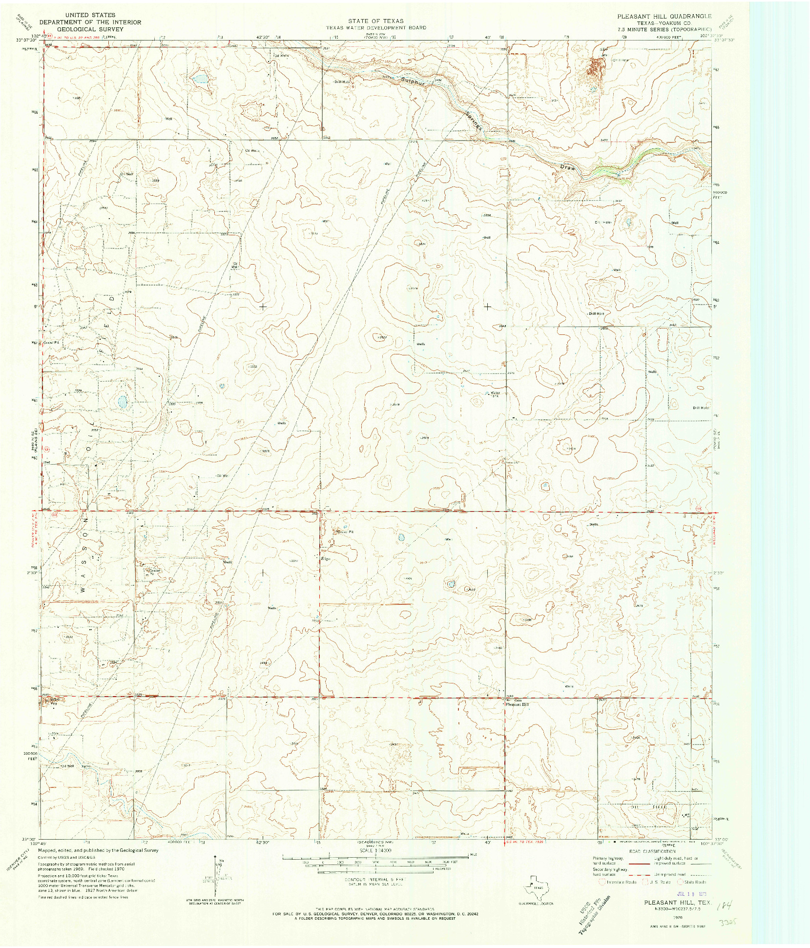 USGS 1:24000-SCALE QUADRANGLE FOR PLEASANT HILL, TX 1970