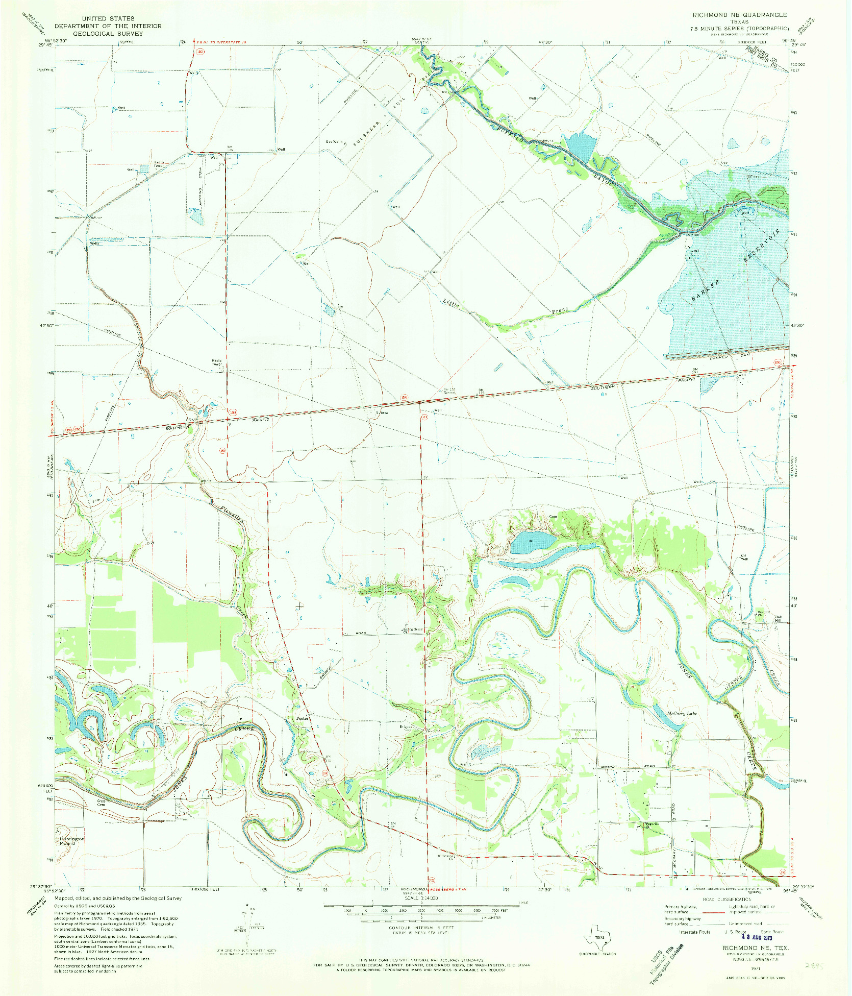 USGS 1:24000-SCALE QUADRANGLE FOR RICHMOND NE, TX 1971