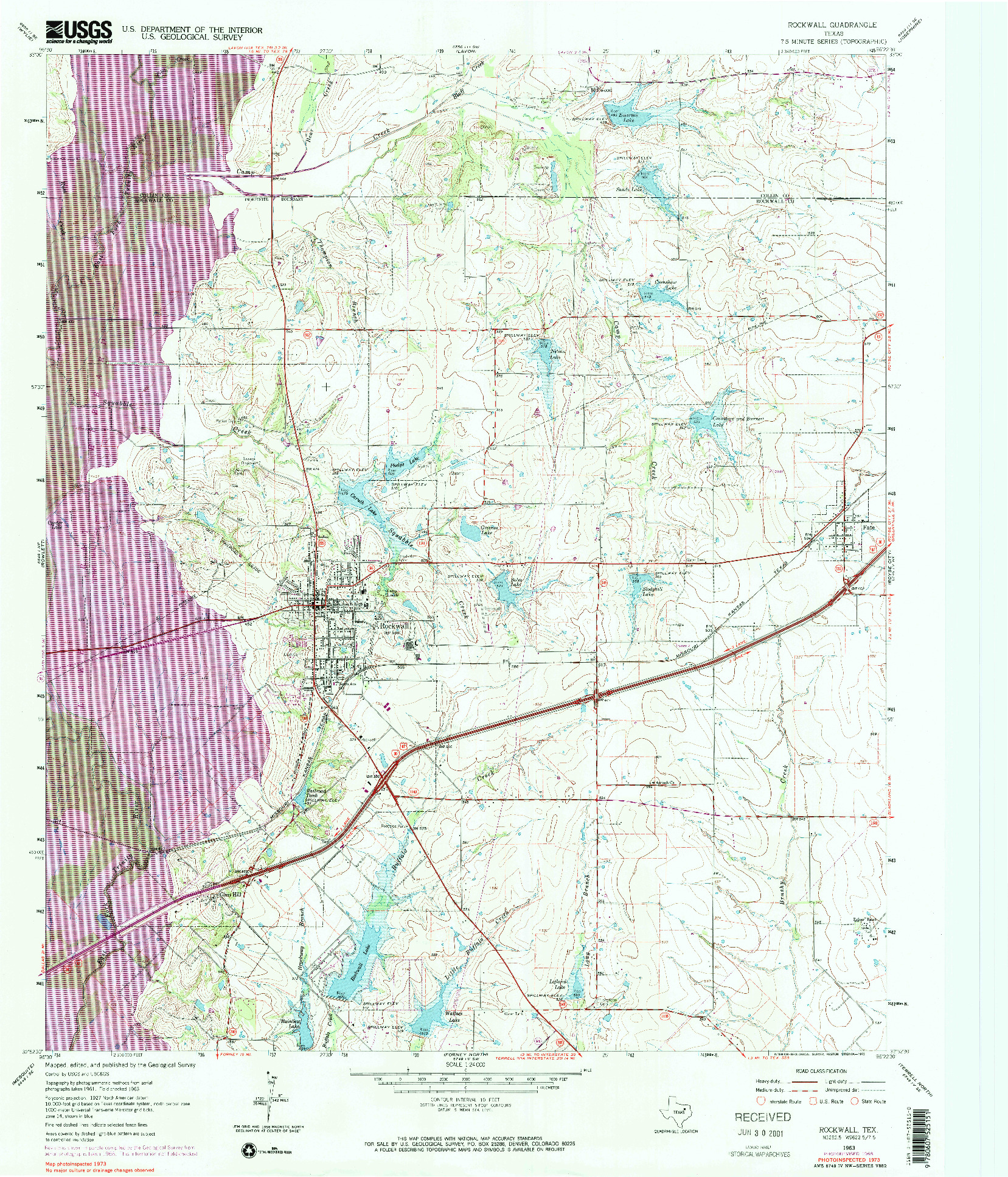 USGS 1:24000-SCALE QUADRANGLE FOR ROCKWALL, TX 1963