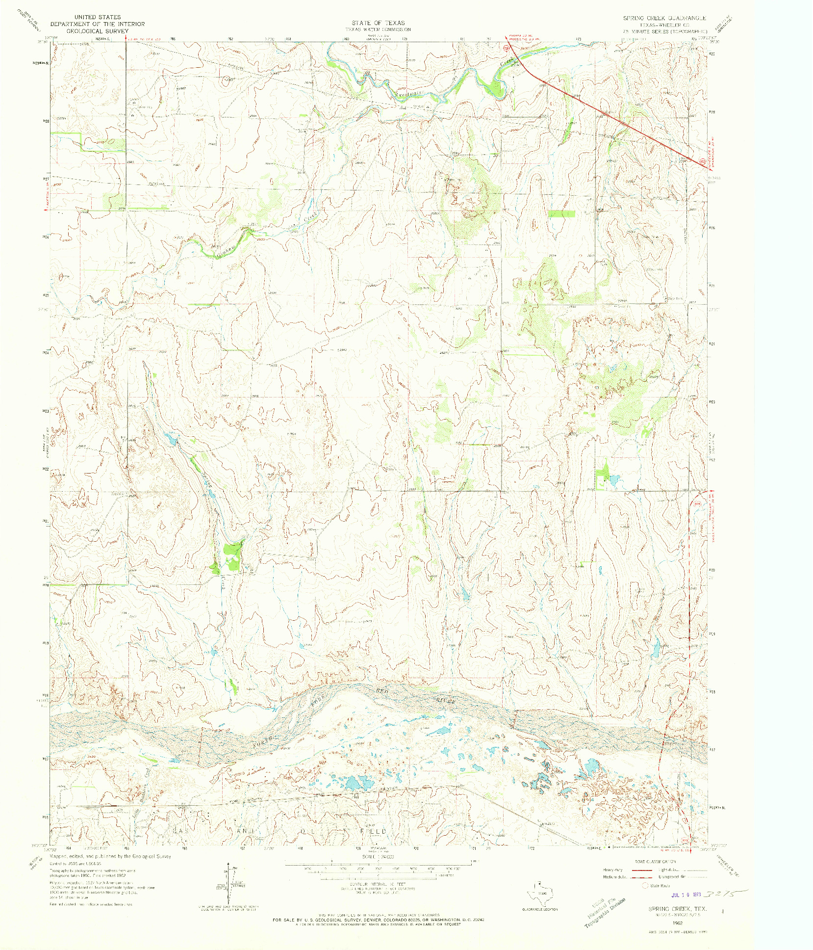 USGS 1:24000-SCALE QUADRANGLE FOR SPRING CREEK, TX 1962