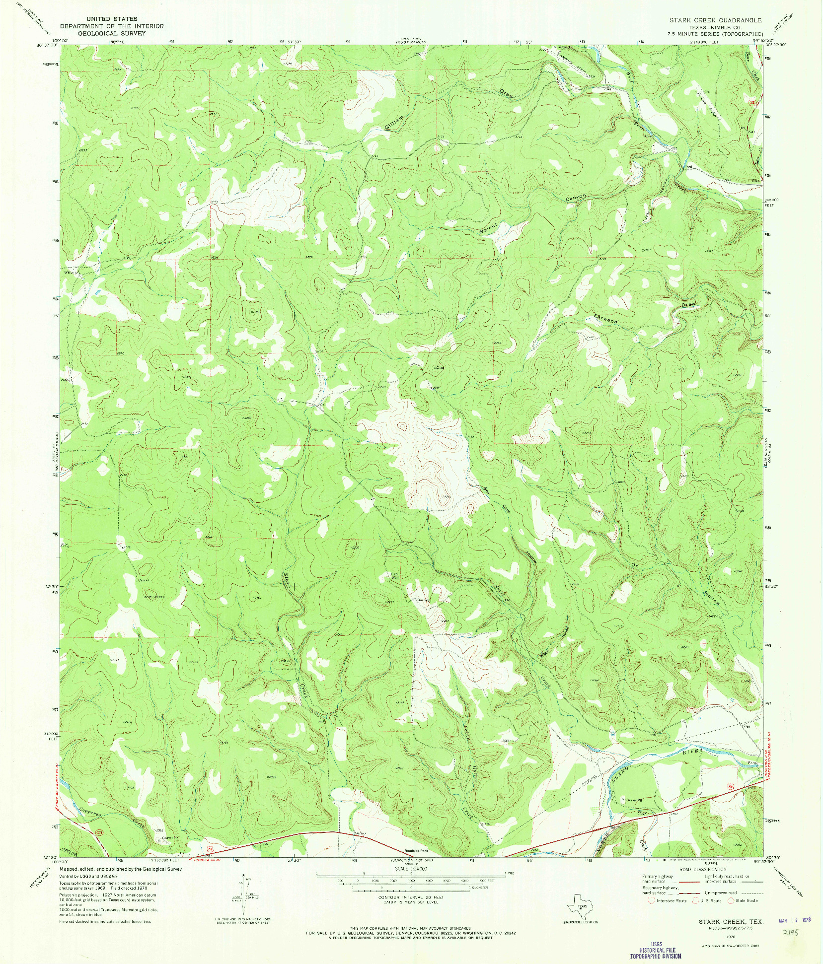 USGS 1:24000-SCALE QUADRANGLE FOR STARK CREEK, TX 1970