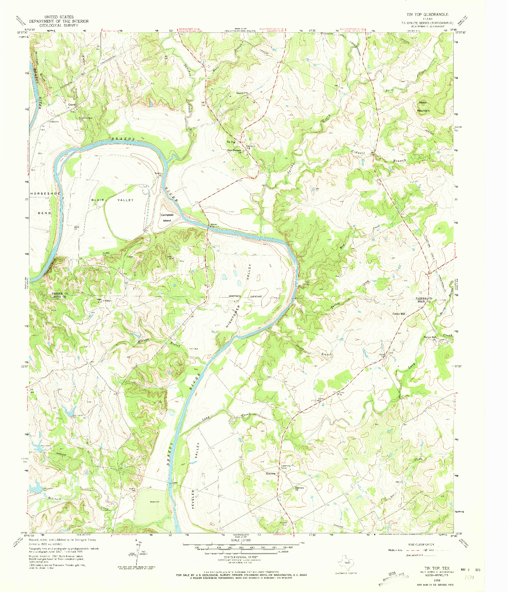 USGS 1:24000-SCALE QUADRANGLE FOR TIN TOP, TX 1959