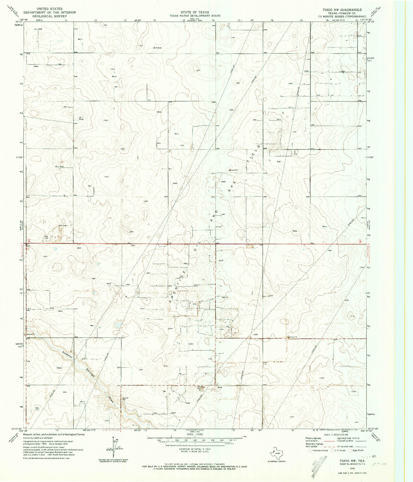 USGS 1:24000-SCALE QUADRANGLE FOR TOKIO NW, TX 1970