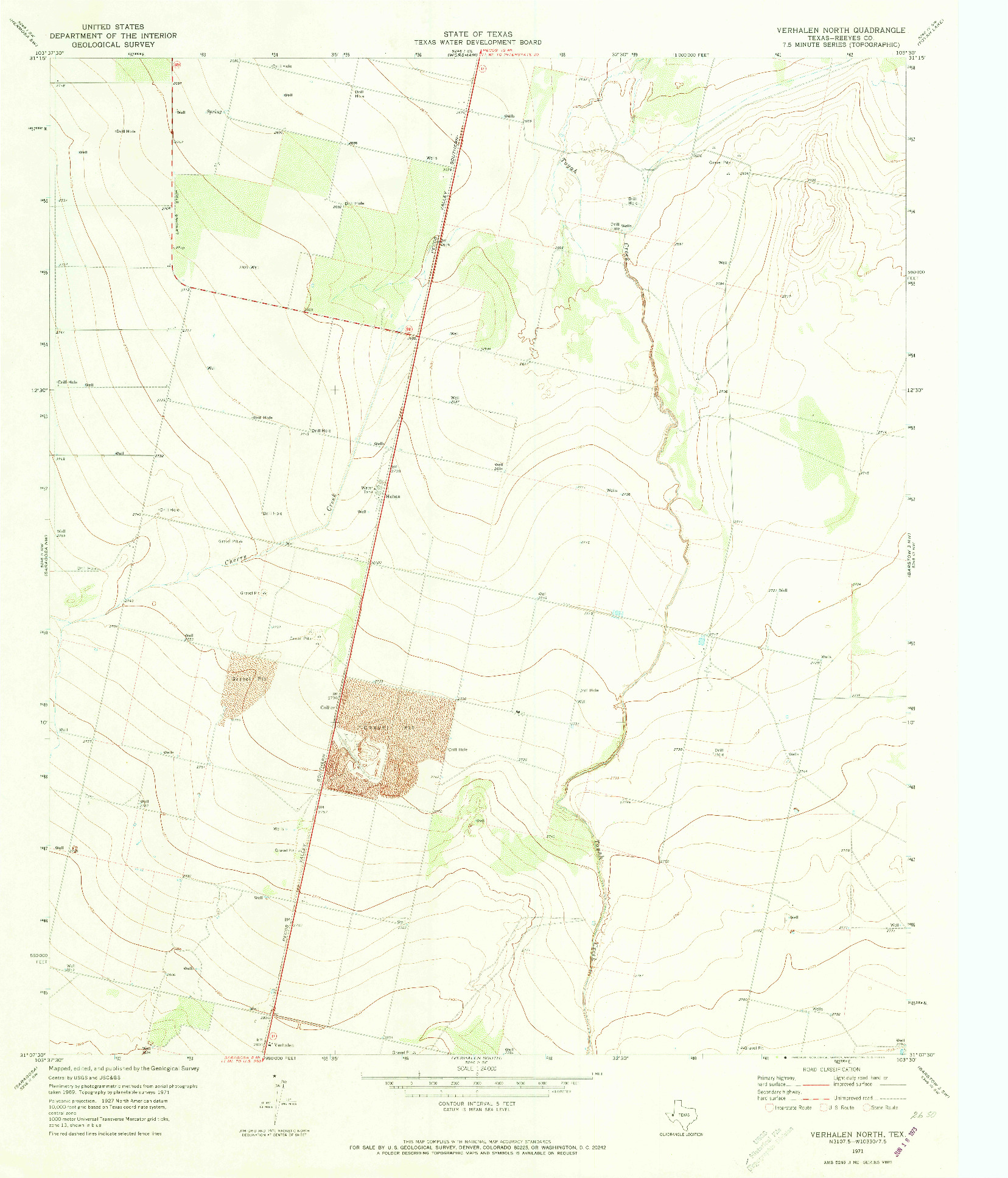 USGS 1:24000-SCALE QUADRANGLE FOR VERHALEN NORTH, TX 1971