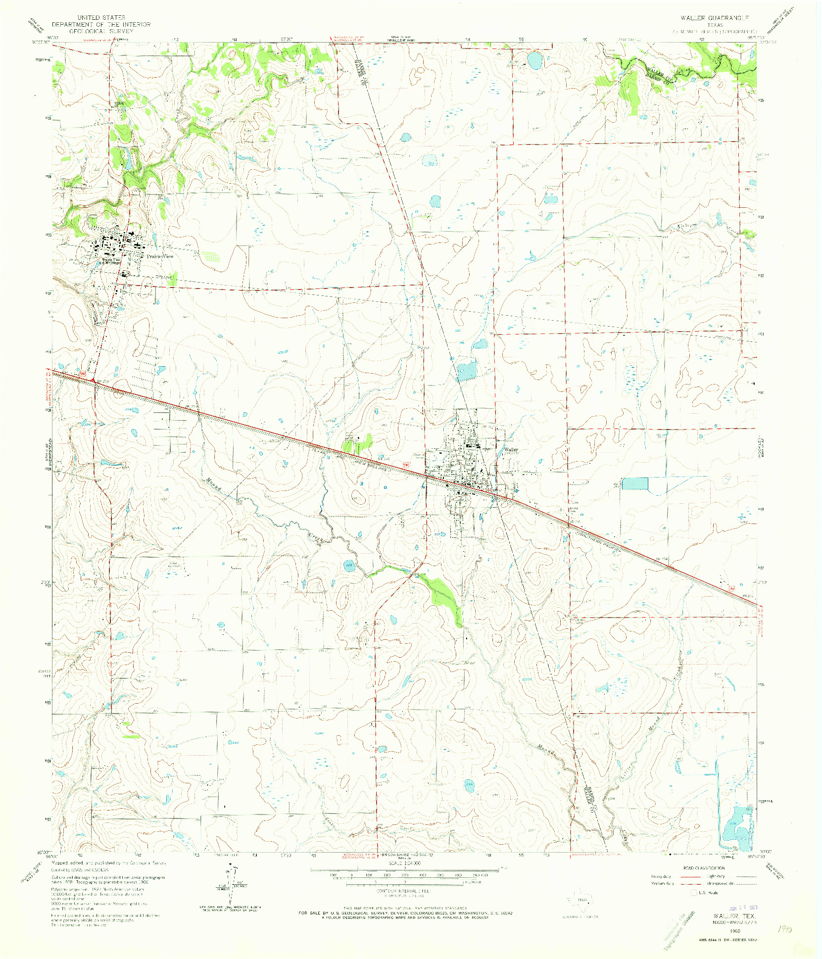 USGS 1:24000-SCALE QUADRANGLE FOR WALLER, TX 1960