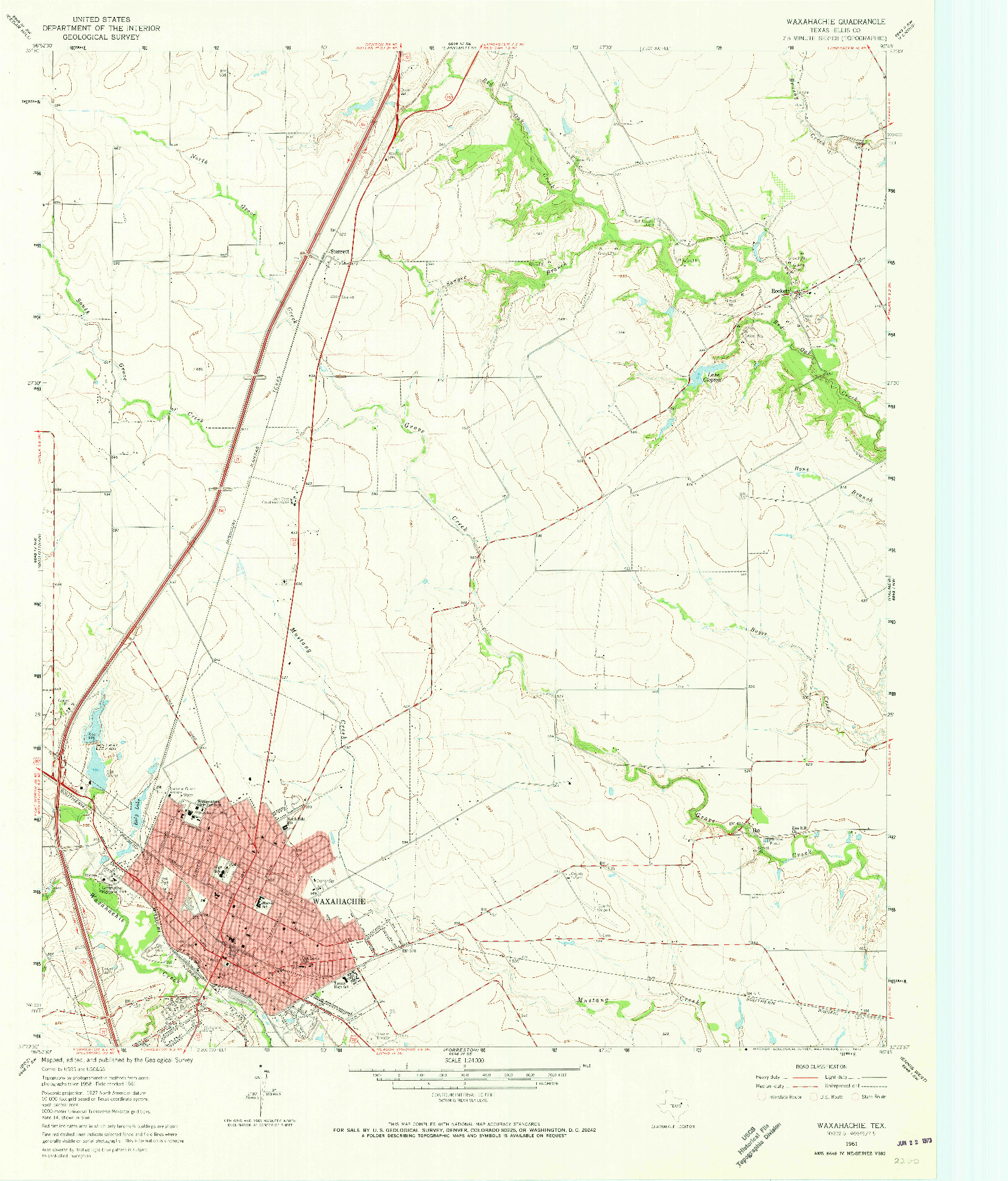 USGS 1:24000-SCALE QUADRANGLE FOR WAXAHACHIE, TX 1961