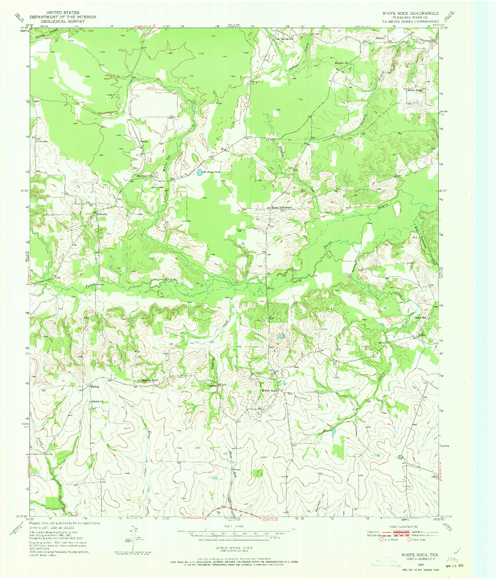 USGS 1:24000-SCALE QUADRANGLE FOR WHITE ROCK, TX 1950