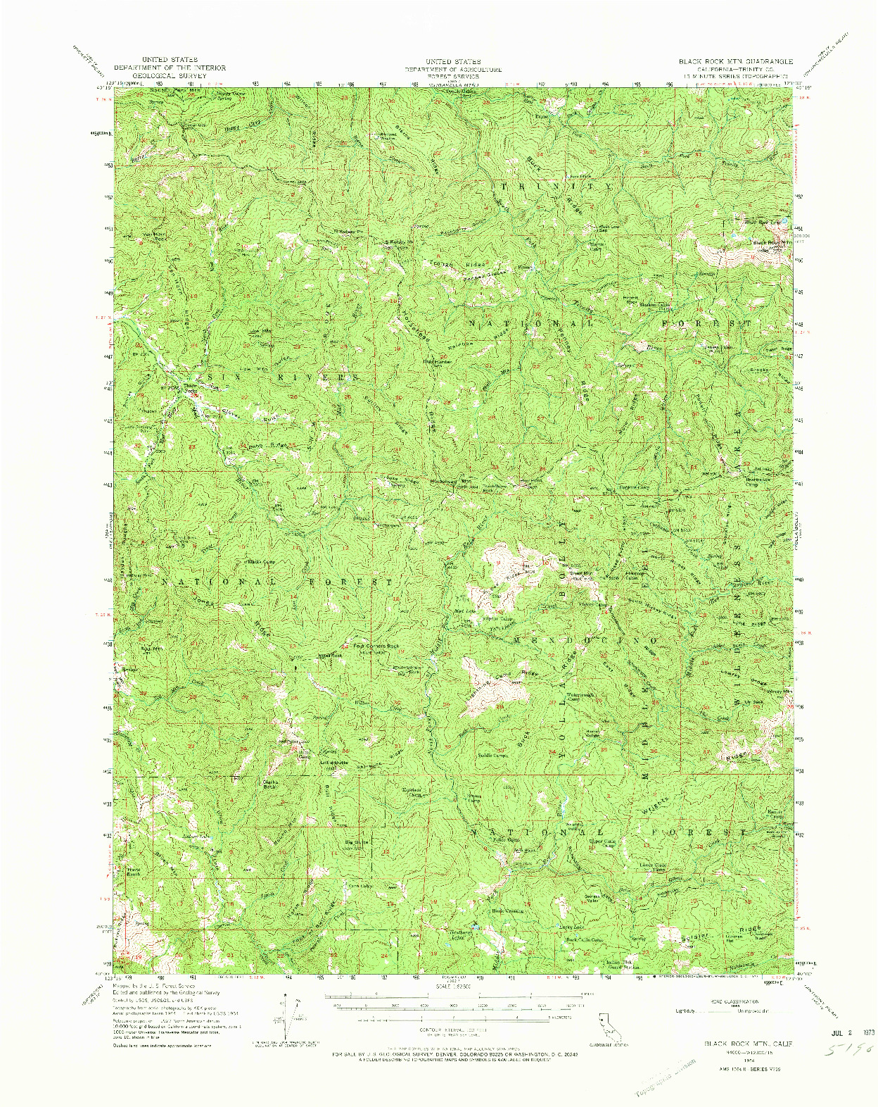 USGS 1:62500-SCALE QUADRANGLE FOR BLACKROCK MTN, CA 1953