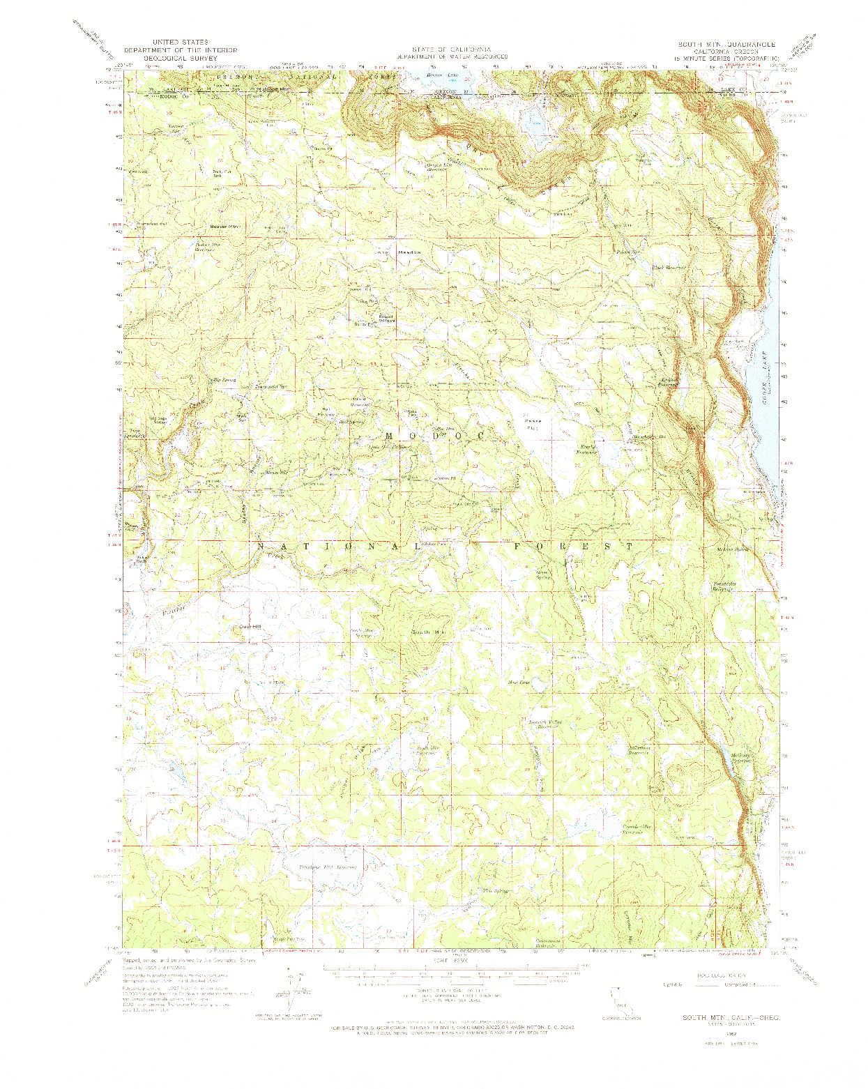 USGS 1:62500-SCALE QUADRANGLE FOR SOUTH MOUNTAIN, CA 1962