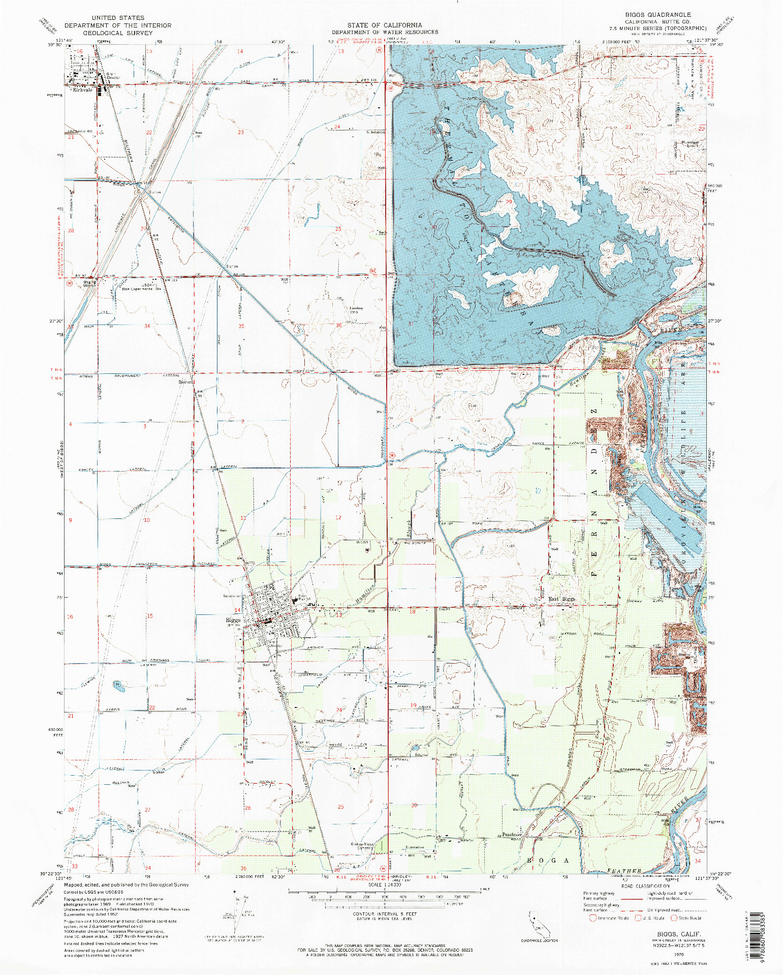 USGS 1:24000-SCALE QUADRANGLE FOR BIGGS, CA 1970