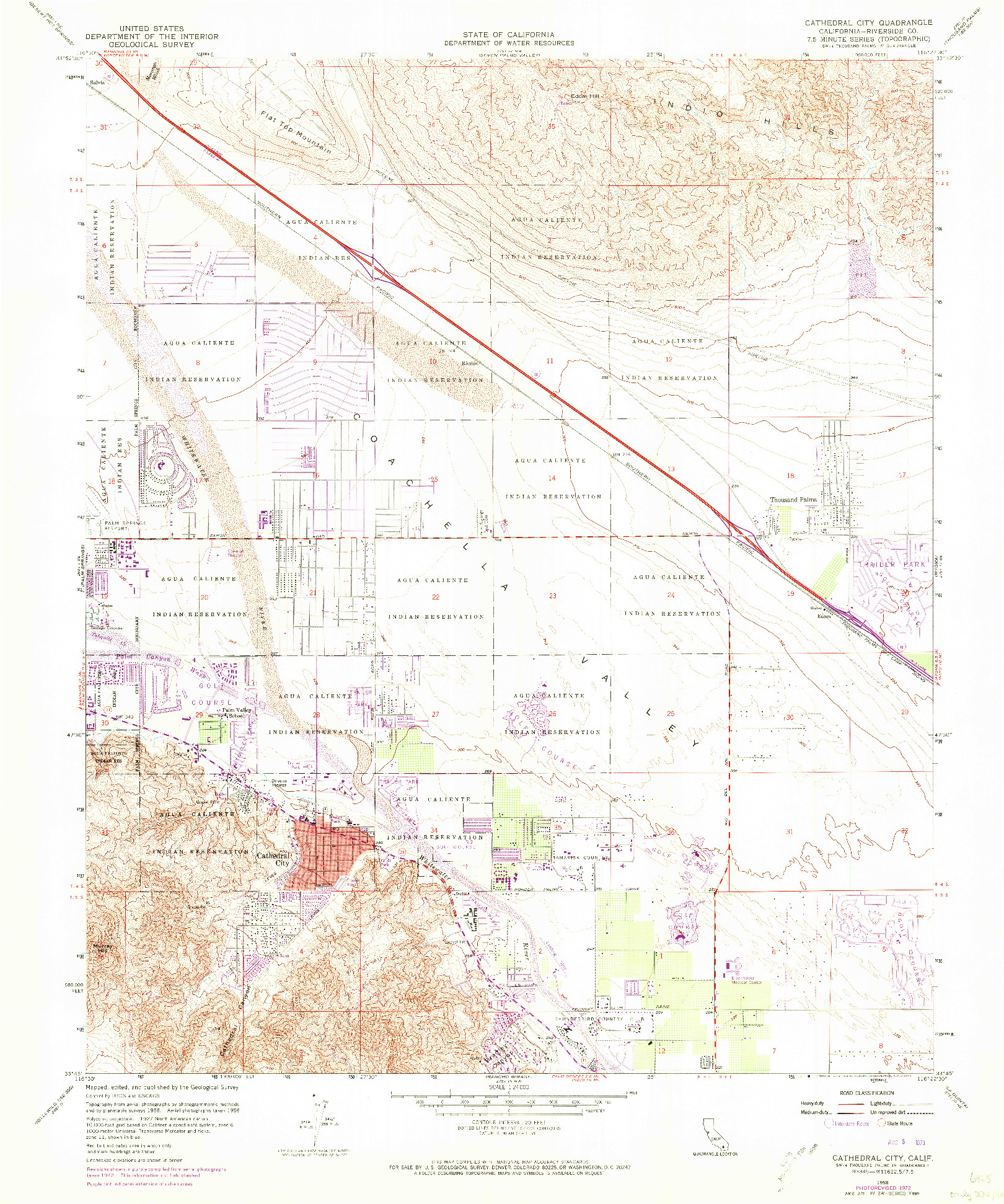 USGS 1:24000-SCALE QUADRANGLE FOR CATHEDRAL CITY, CA 1958