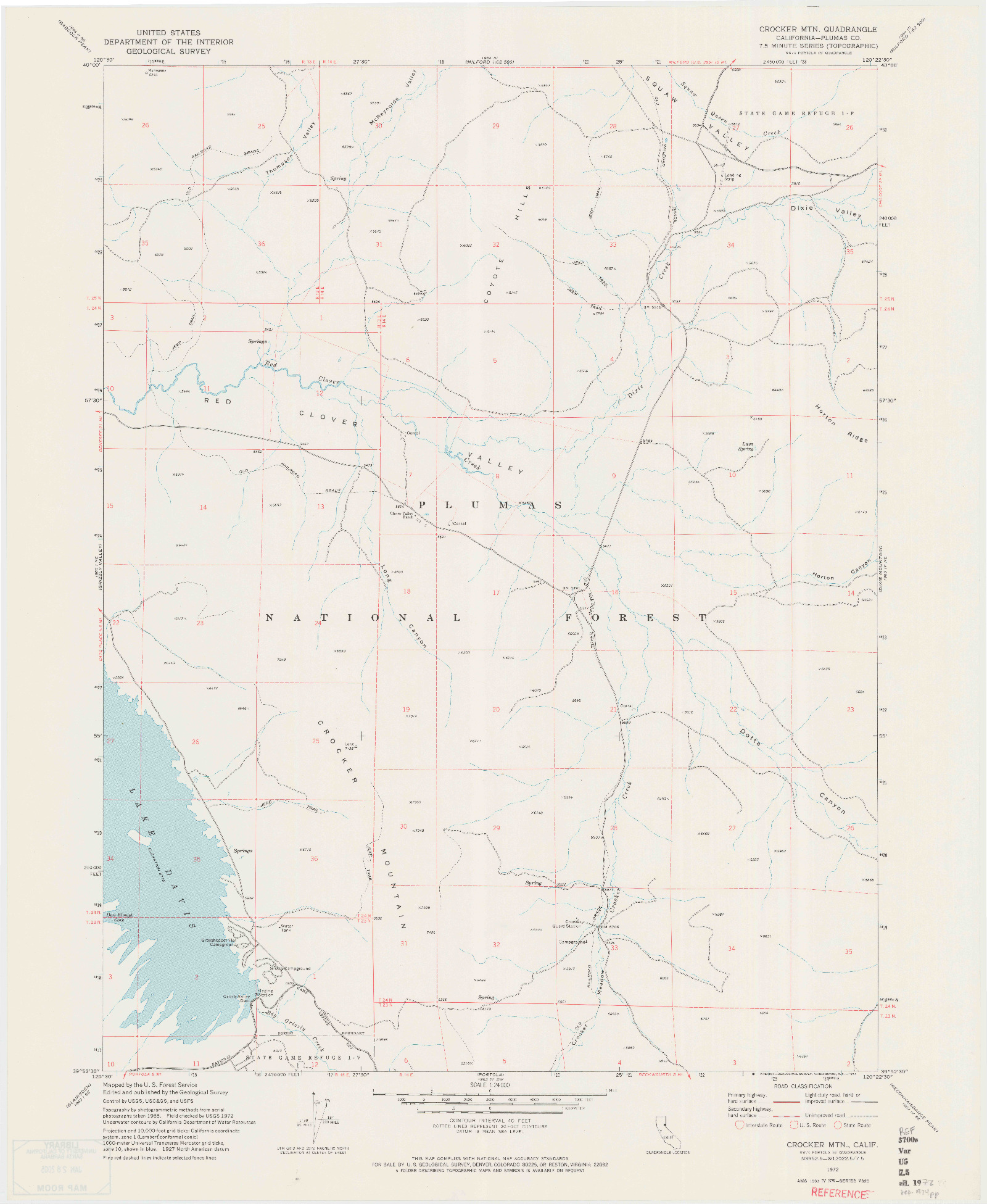 USGS 1:24000-SCALE QUADRANGLE FOR CROCKER MTN, CA 1972