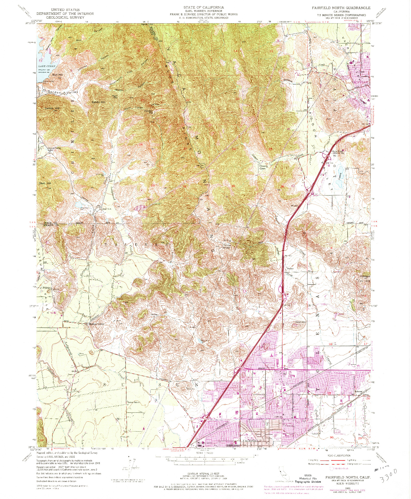 USGS 1:24000-SCALE QUADRANGLE FOR FAIRFIELD NORTH, CA 1951