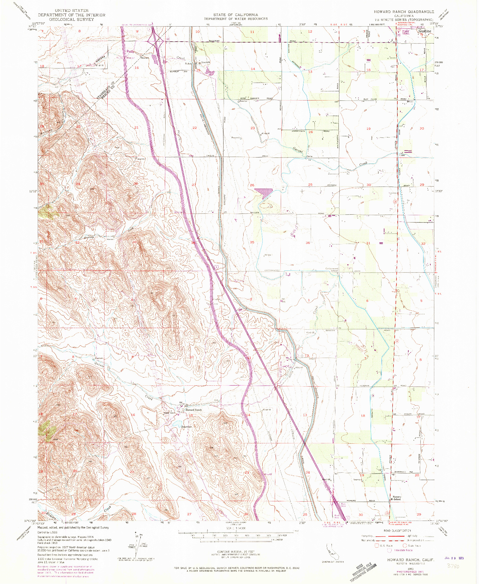 USGS 1:24000-SCALE QUADRANGLE FOR HOWARD RANCH, CA 1953