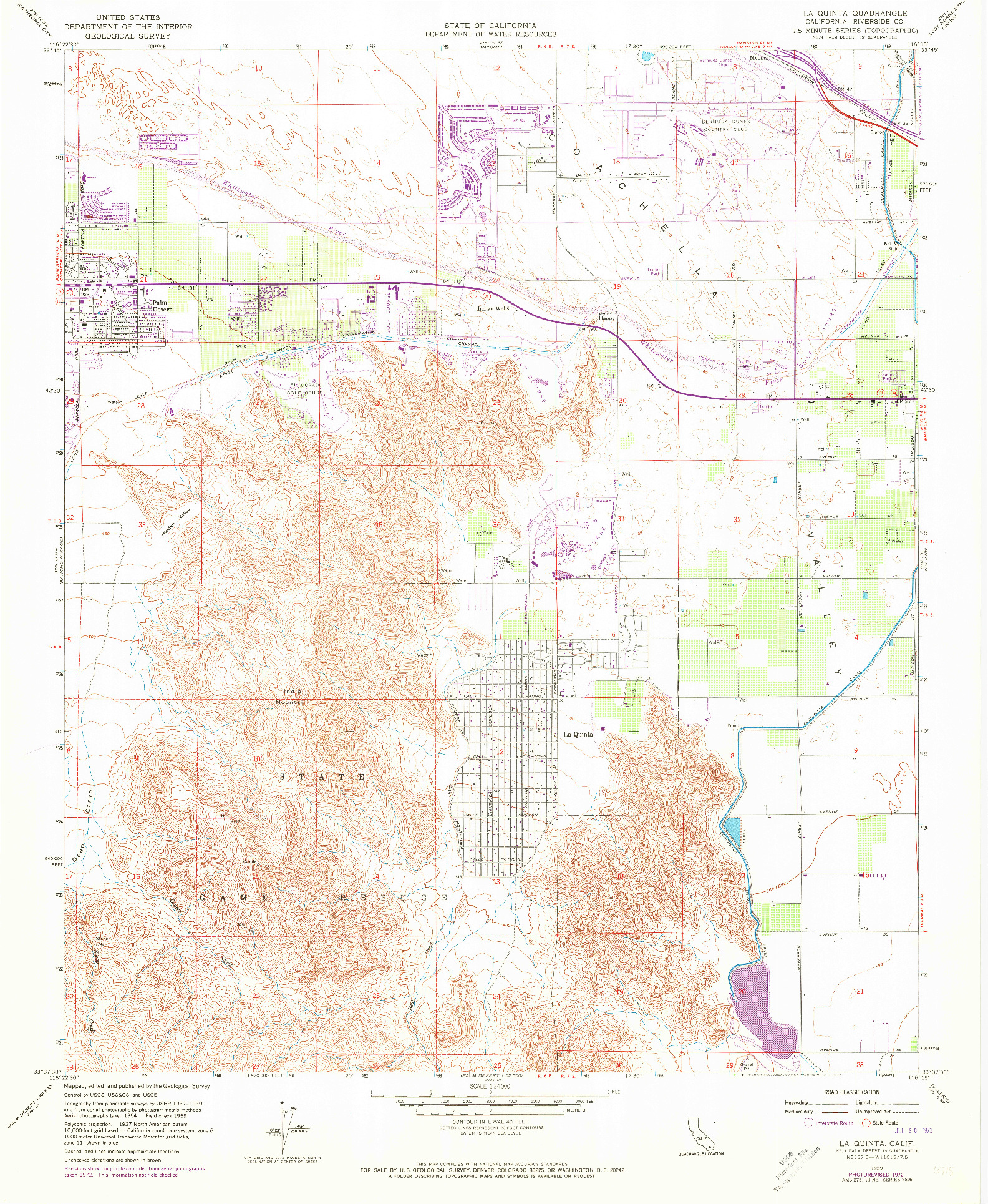 USGS 1:24000-SCALE QUADRANGLE FOR LA QUINTA, CA 1959