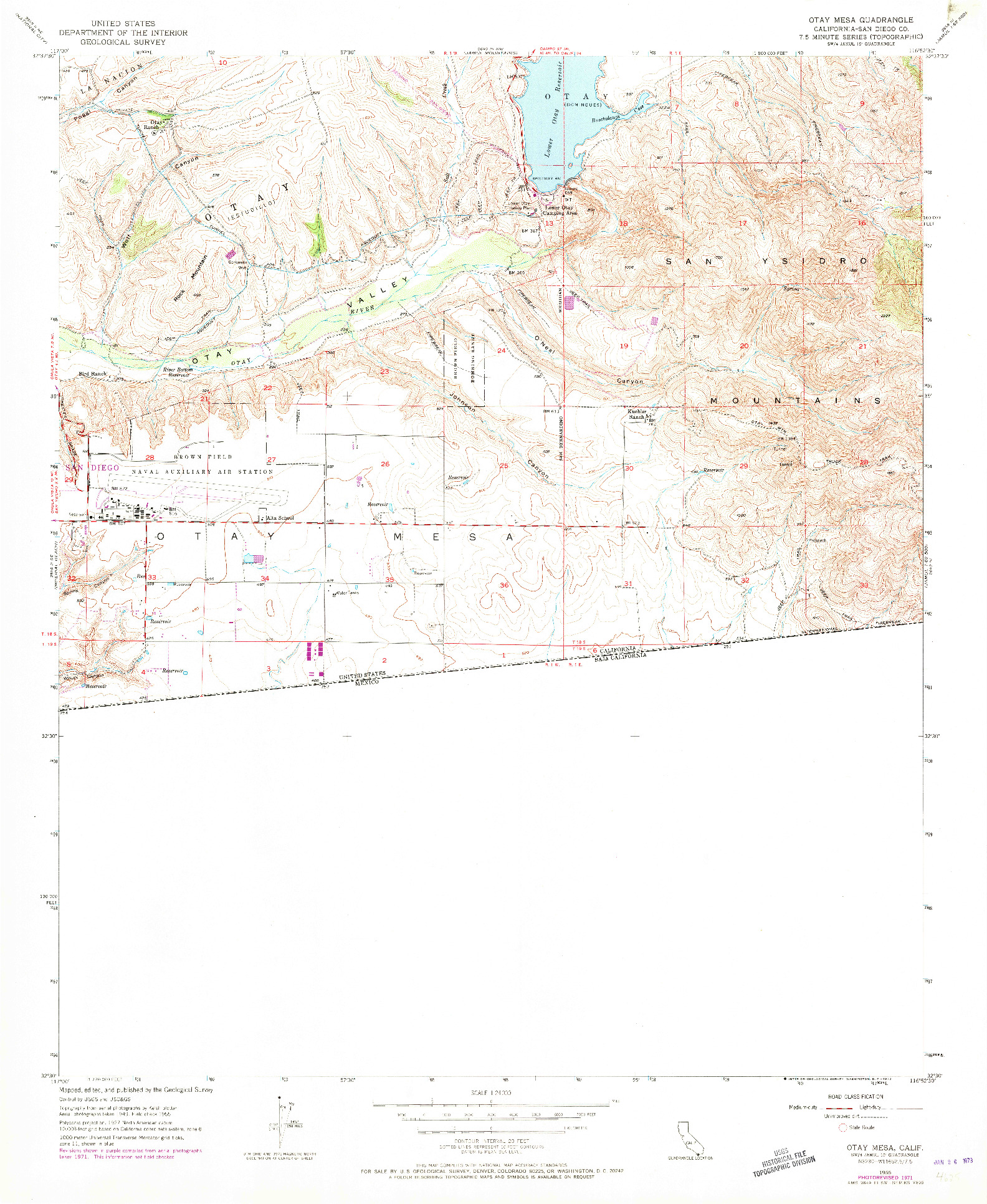 USGS 1:24000-SCALE QUADRANGLE FOR OTAY MESA, CA 1955