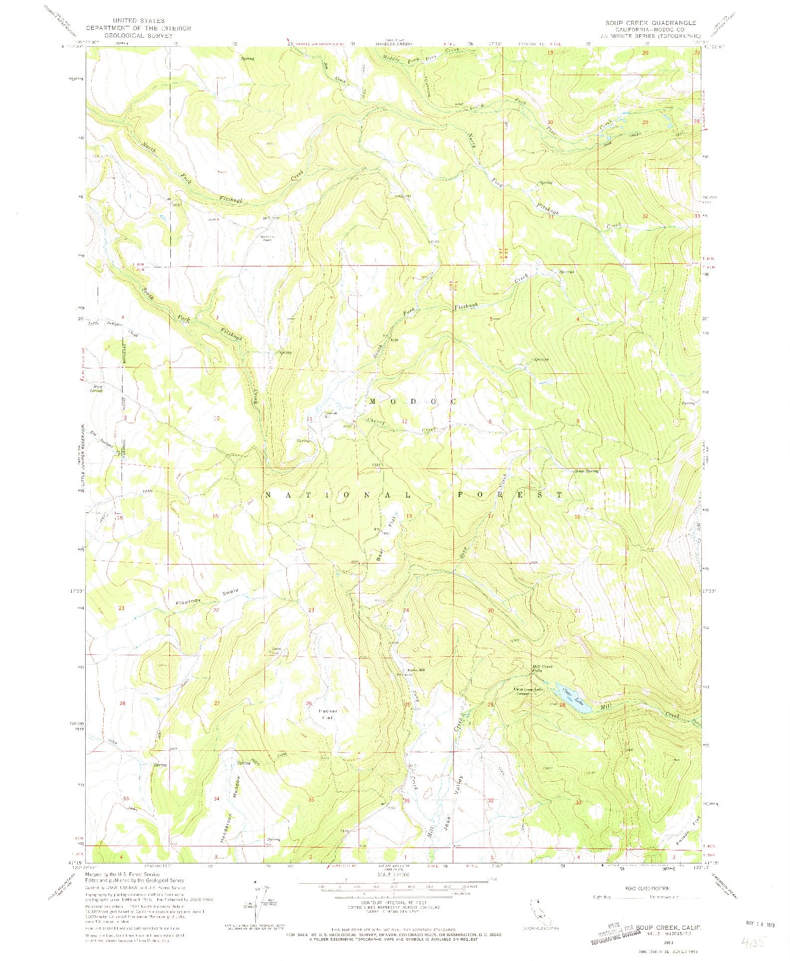 USGS 1:24000-SCALE QUADRANGLE FOR SOUP CREEK, CA 1963