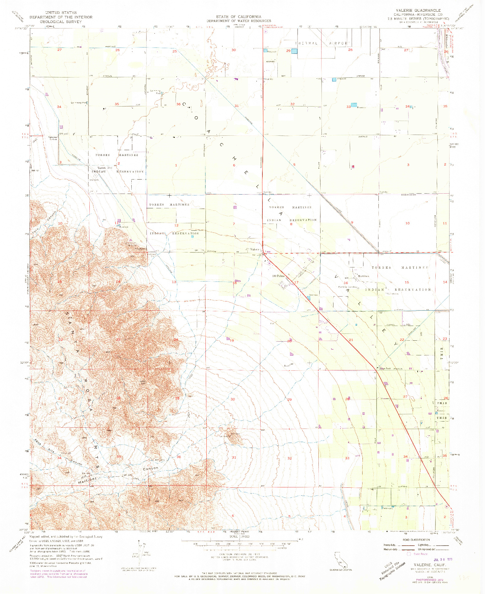 USGS 1:24000-SCALE QUADRANGLE FOR VALERIE, CA 1956