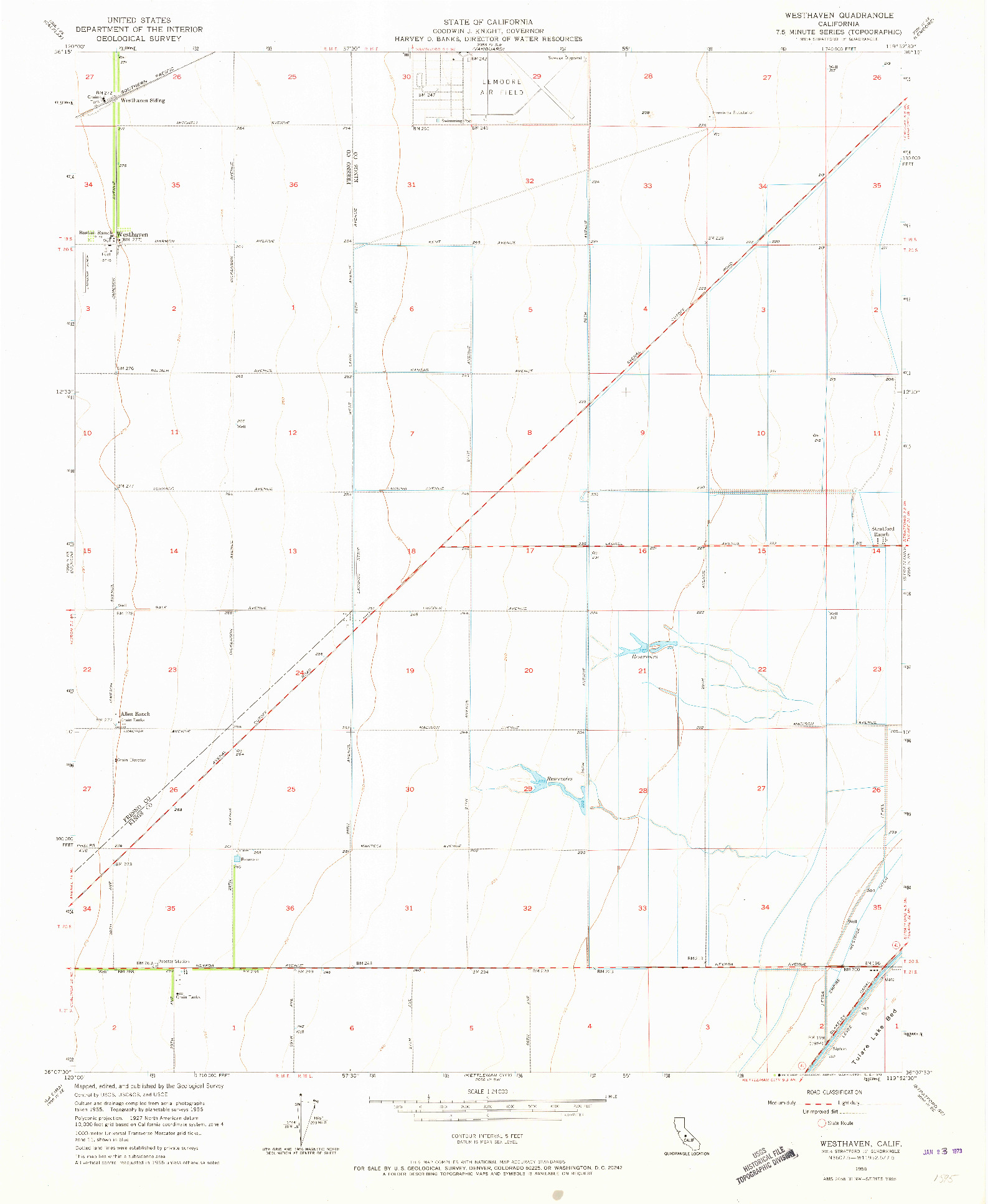 USGS 1:24000-SCALE QUADRANGLE FOR WESTHAVEN, CA 1956