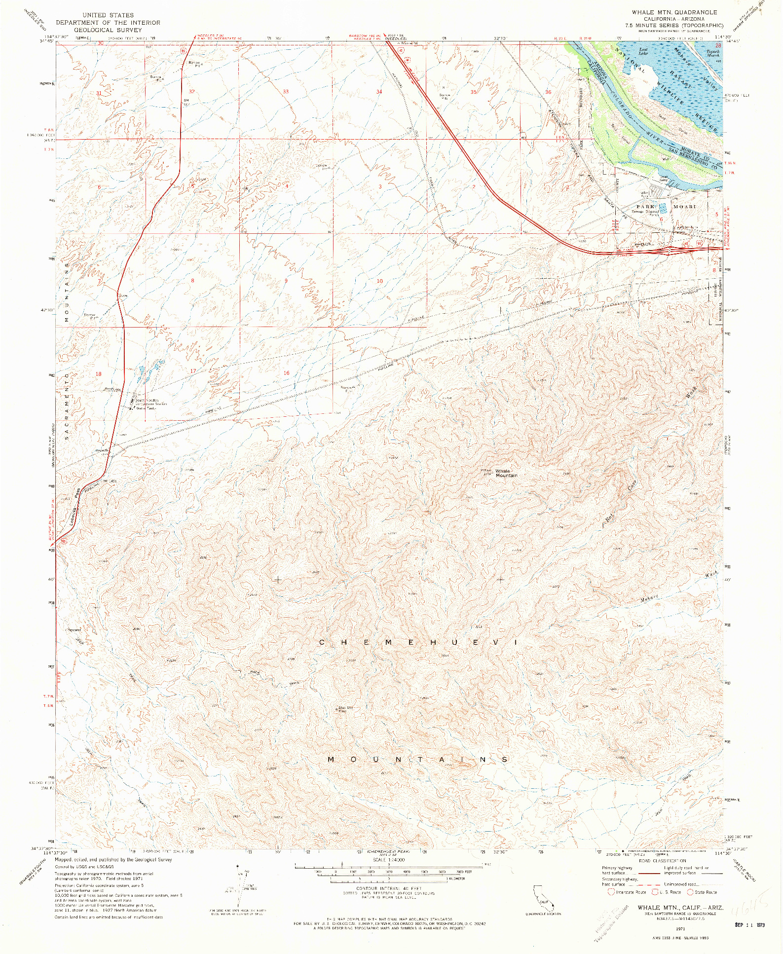 USGS 1:24000-SCALE QUADRANGLE FOR WHALE MTN, CA 1971