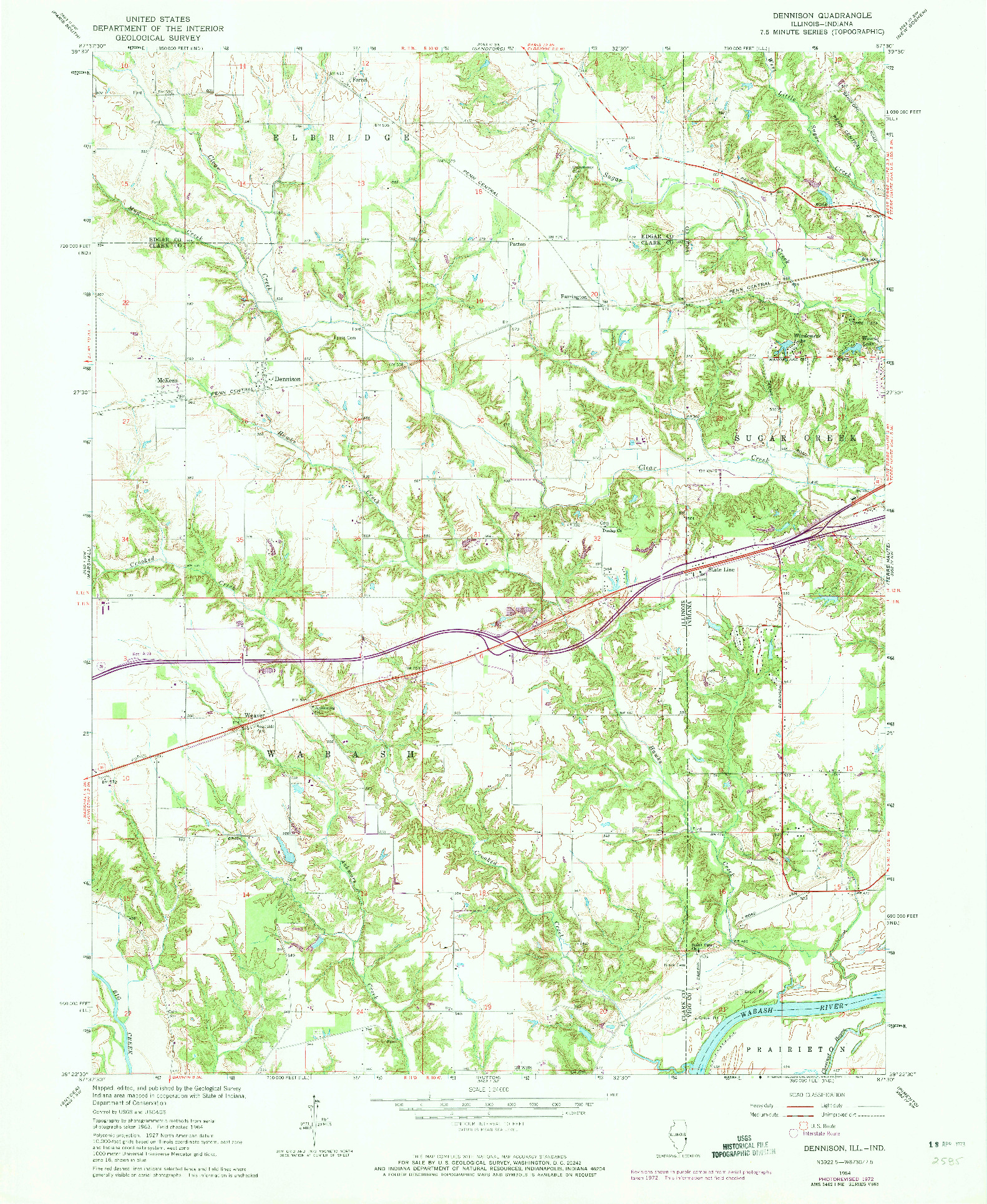 USGS 1:24000-SCALE QUADRANGLE FOR DENNISON, IL 1964