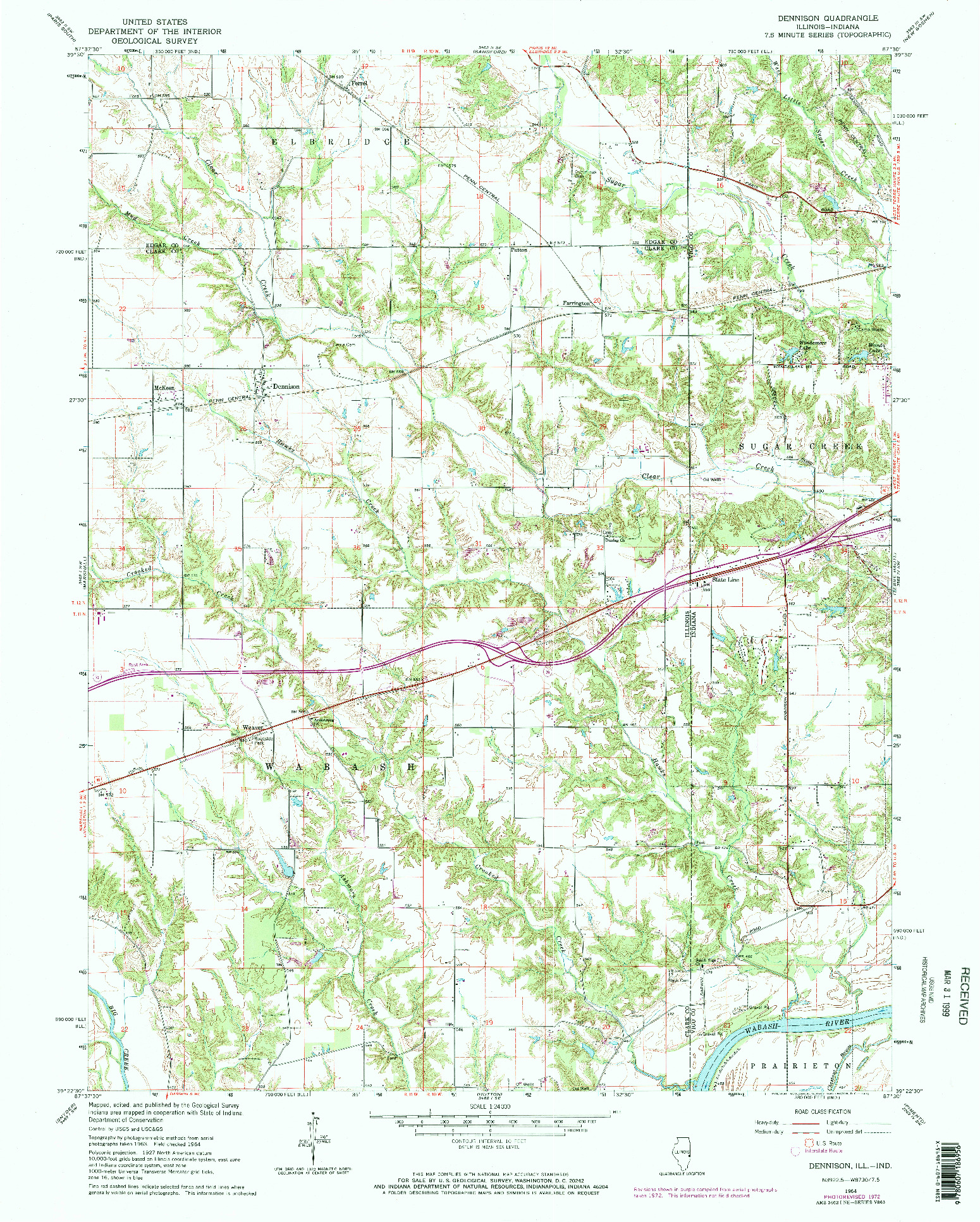 USGS 1:24000-SCALE QUADRANGLE FOR DENNISON, IL 1964