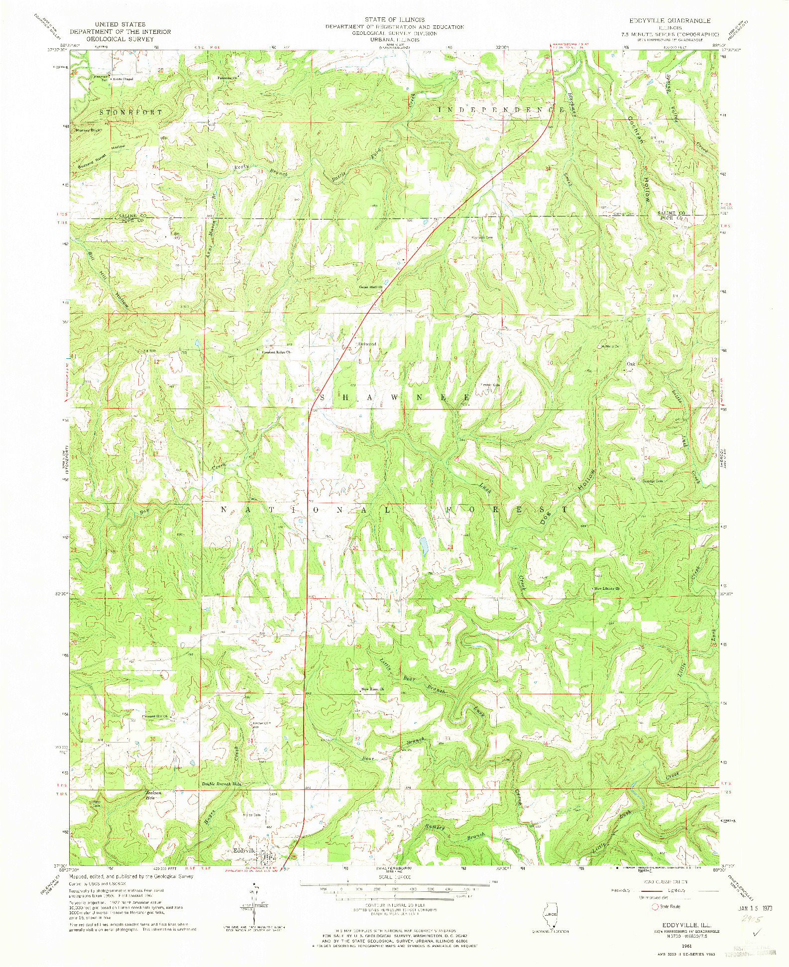 USGS 1:24000-SCALE QUADRANGLE FOR EDDYVILLE, IL 1961